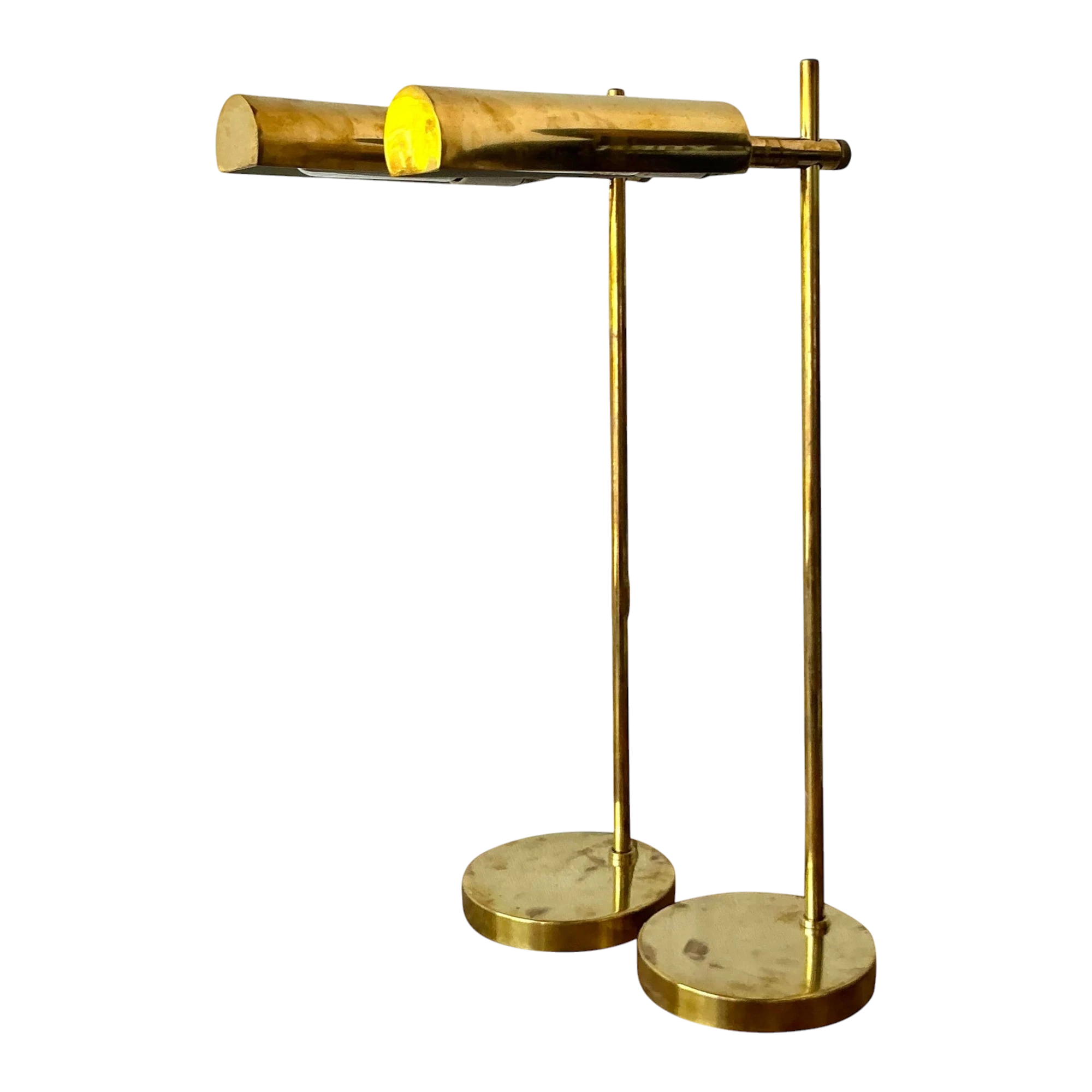 Vintage Boho Modernist Brass Table Lamps - A Pair — additional photo 1