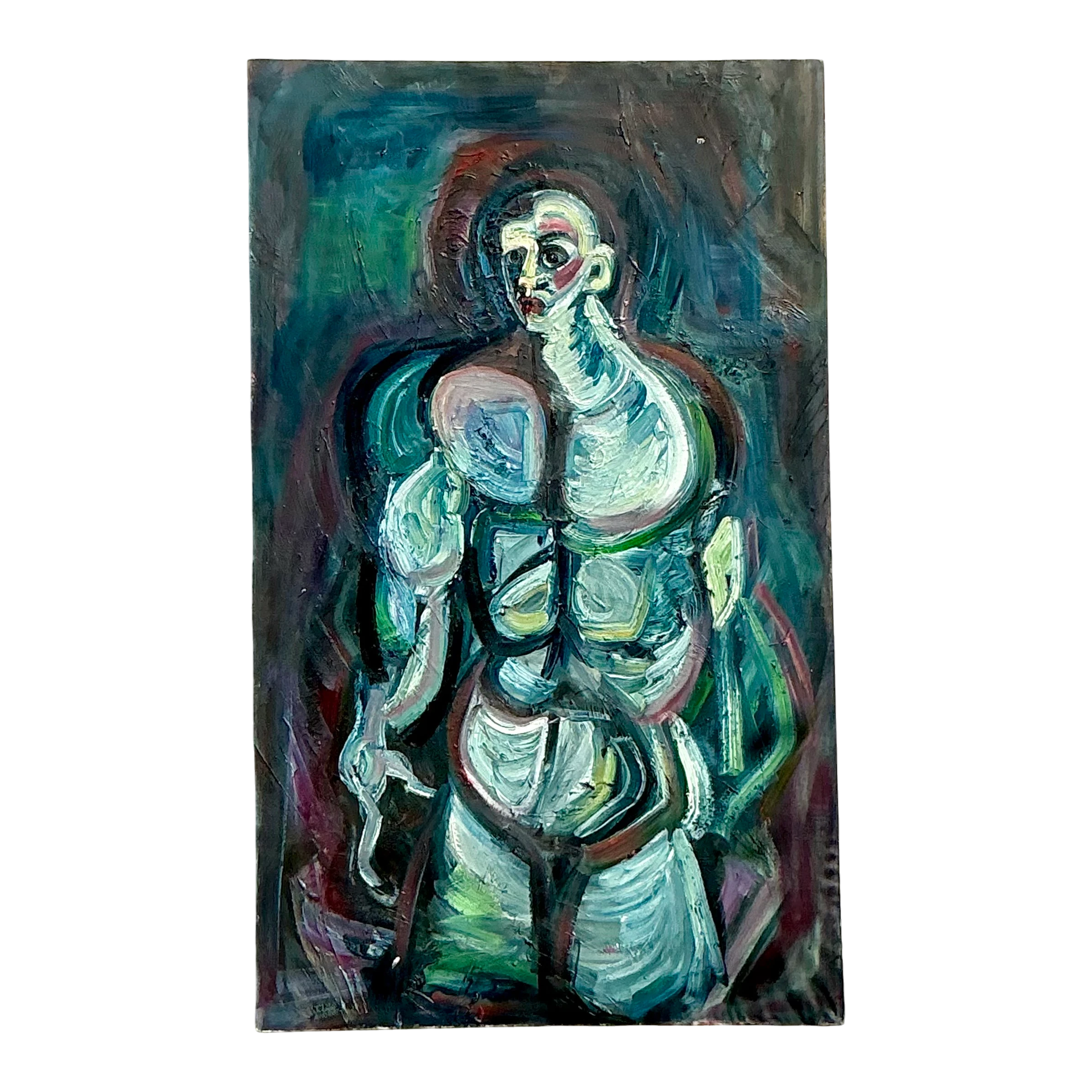 Vintage Boho Monumental Abstract Oil Painting