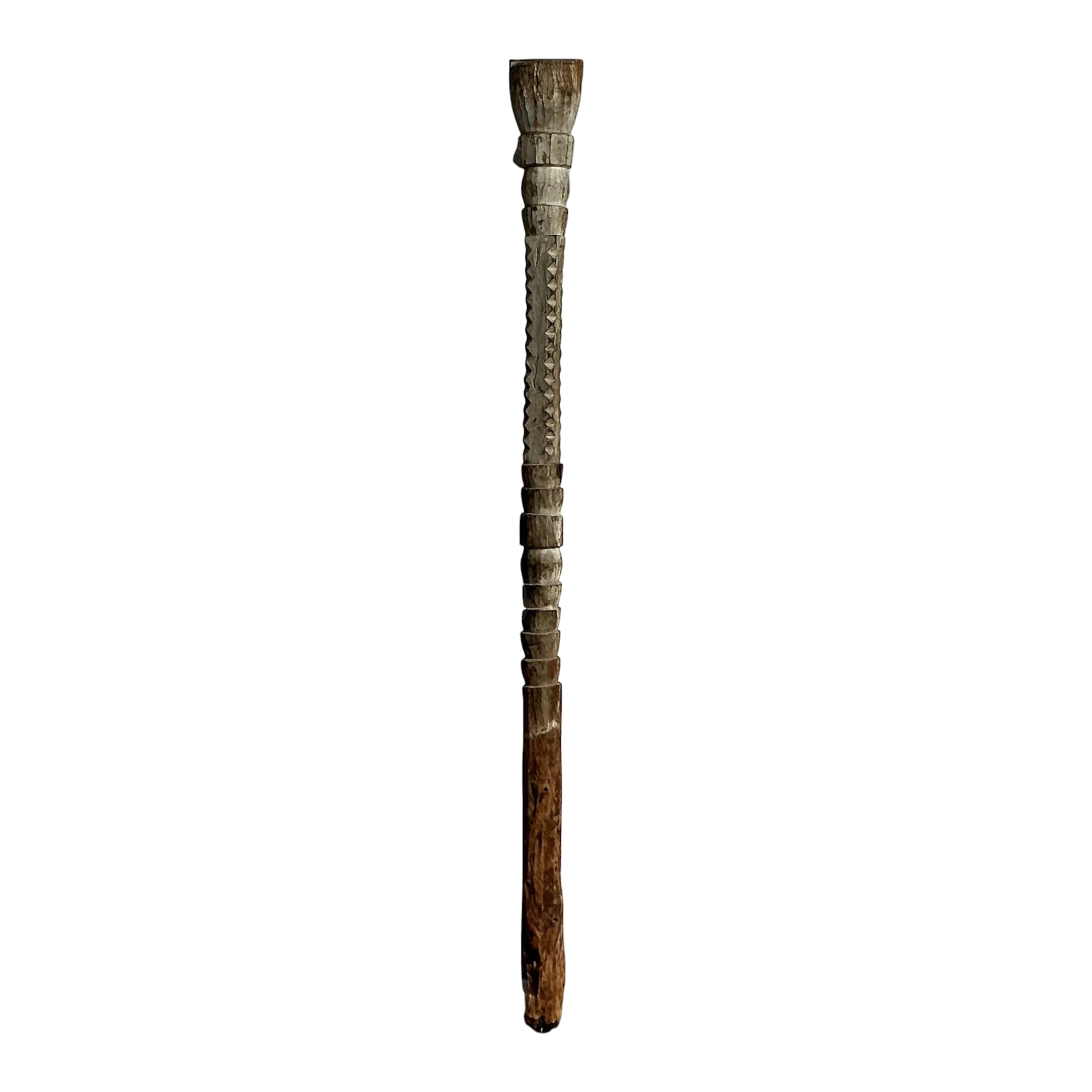 Vintage Boho Monumental Carved Totem Sculpture