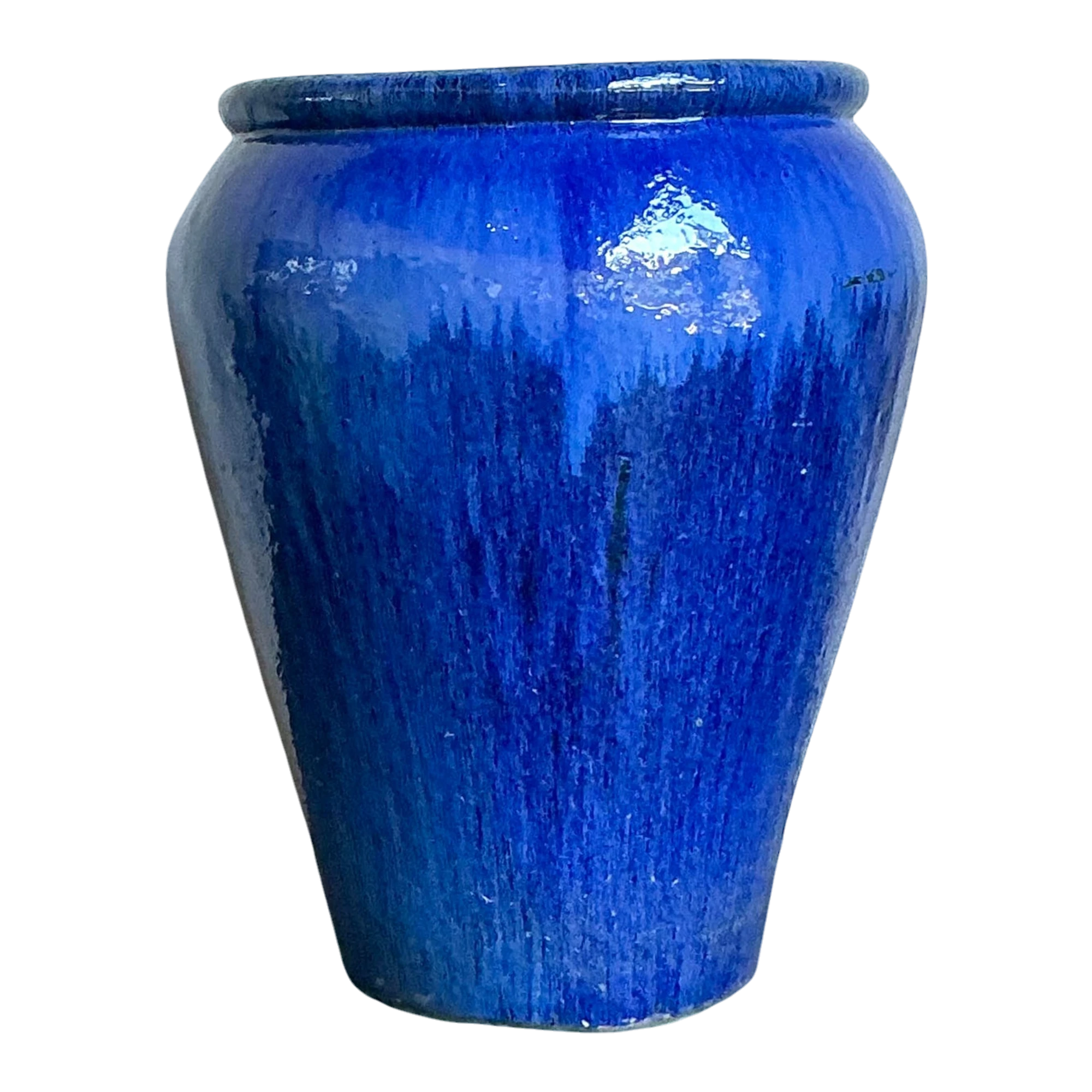 Vintage Boho Monumental Glazed Ceramic Urn