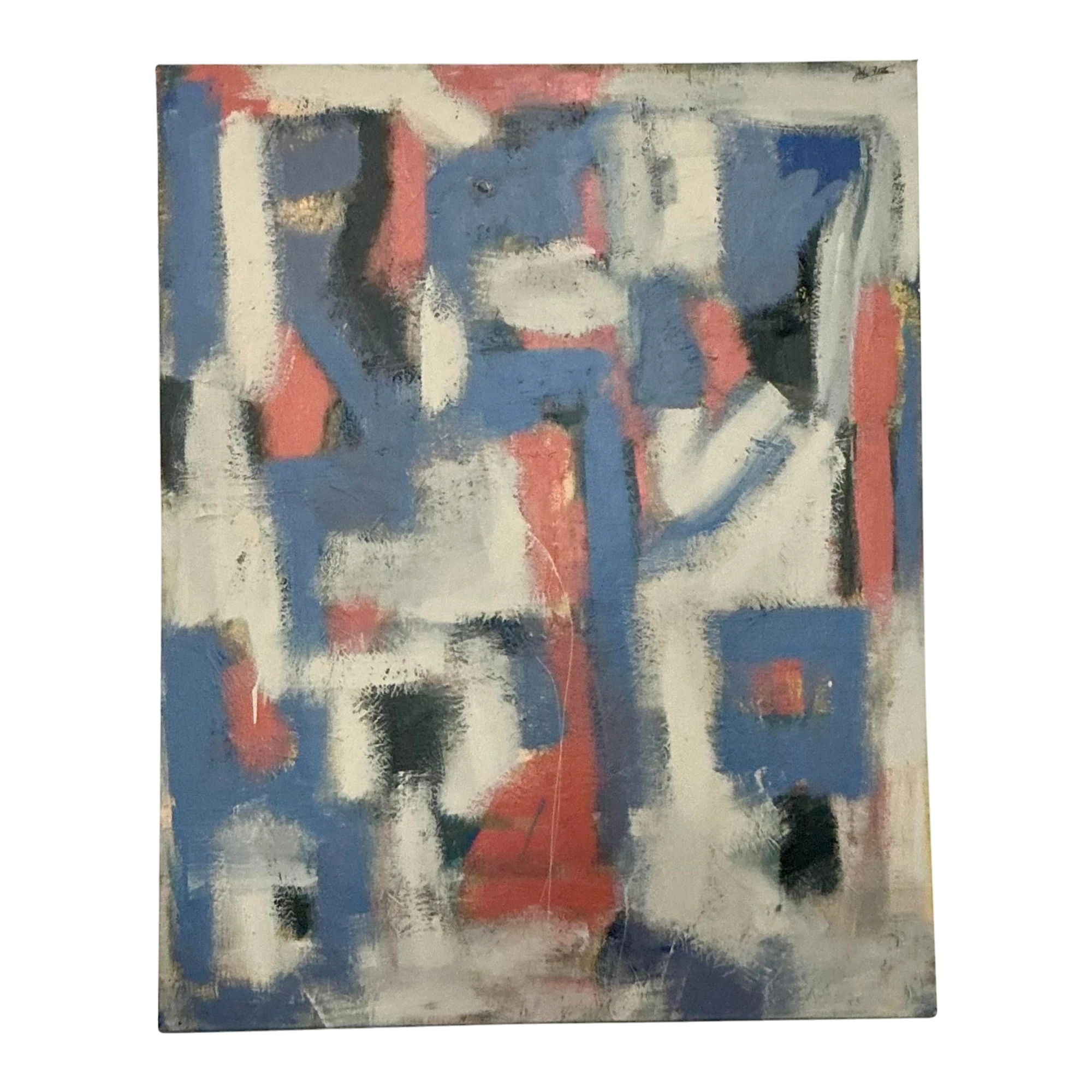 Vintage Boho Monumental Original Abstract Oil on Canvas - Canvas, 48W x 60H