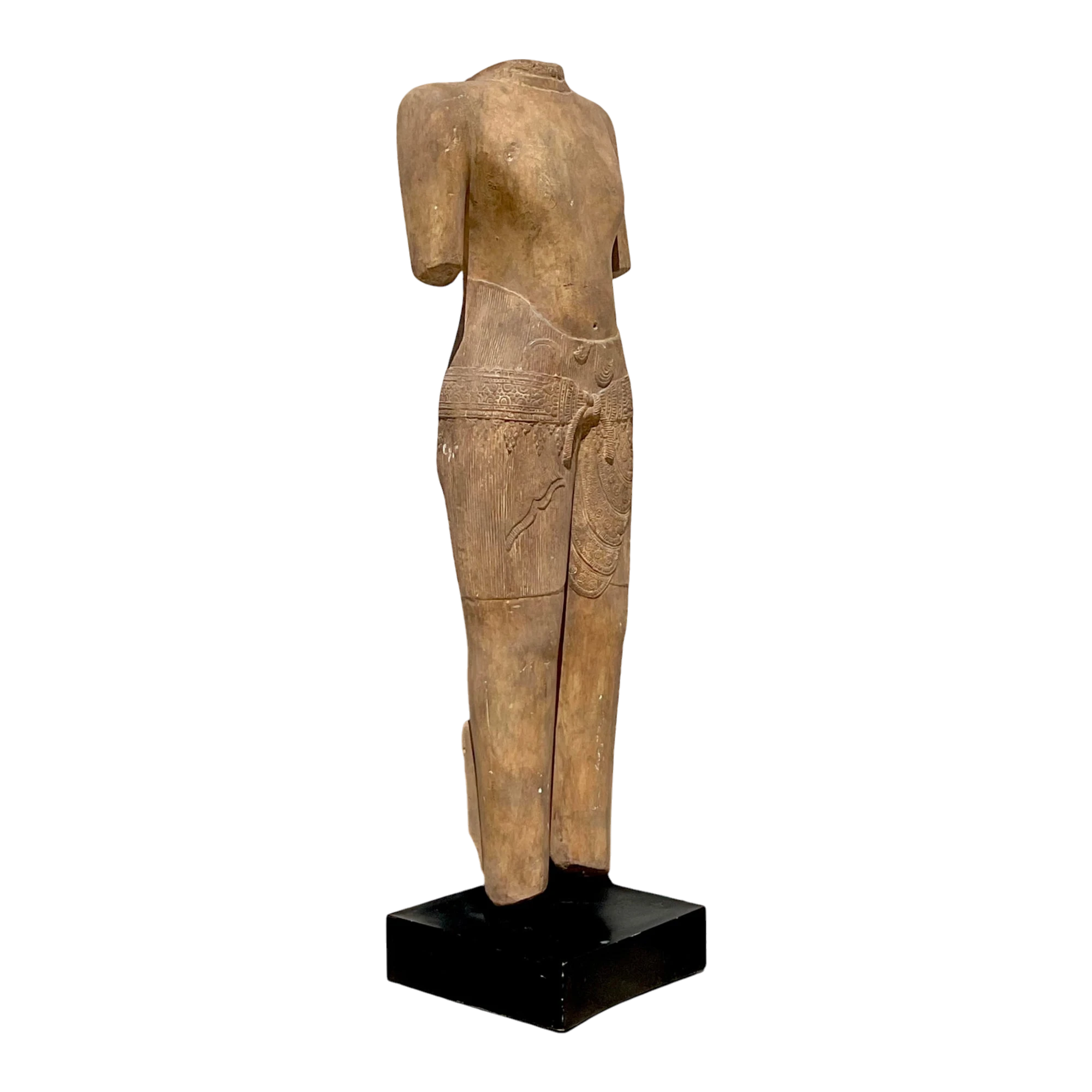 Vintage Boho Monumental Plaster Torso of Diety
