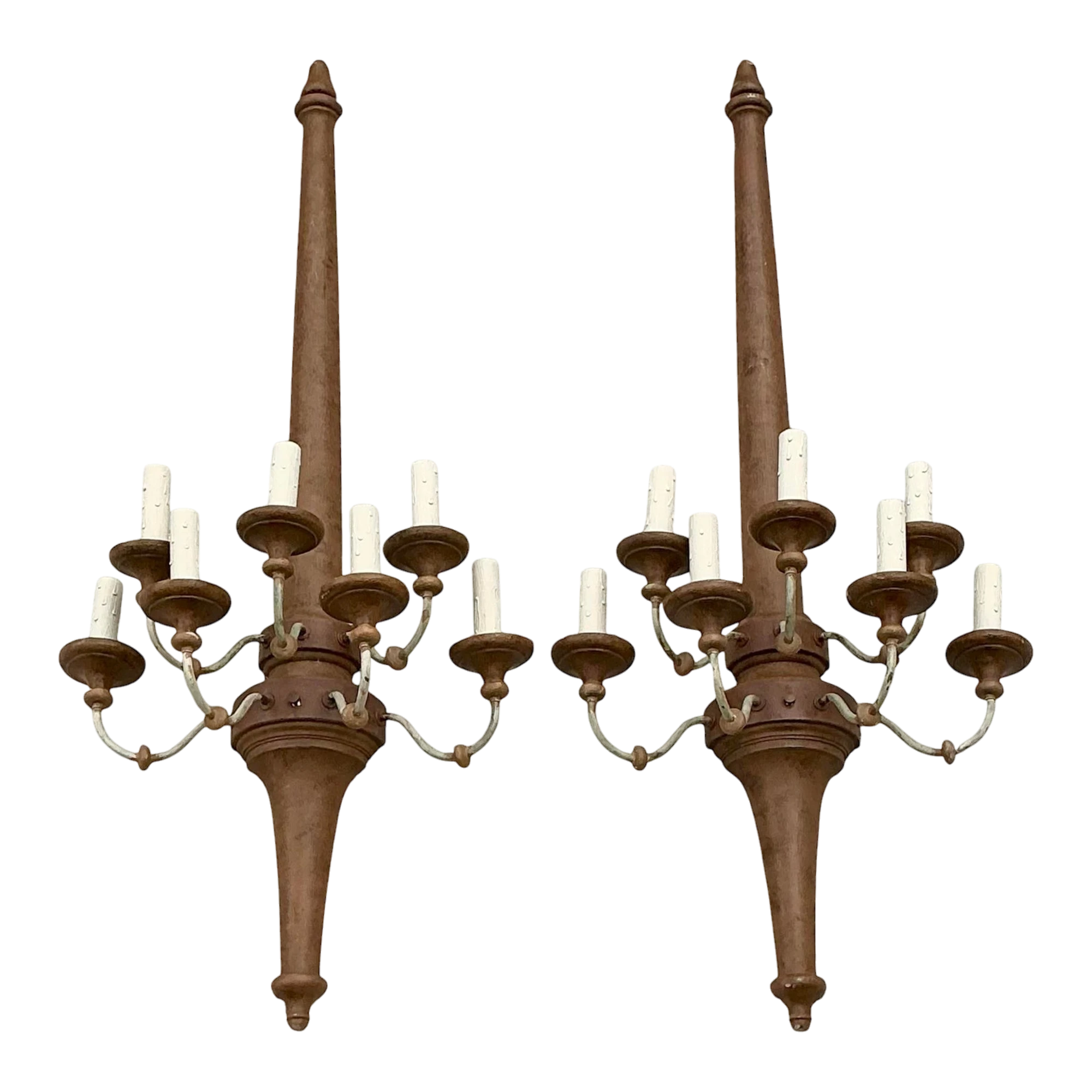 Vintage Boho Monumental Wall Sconces - A Pair