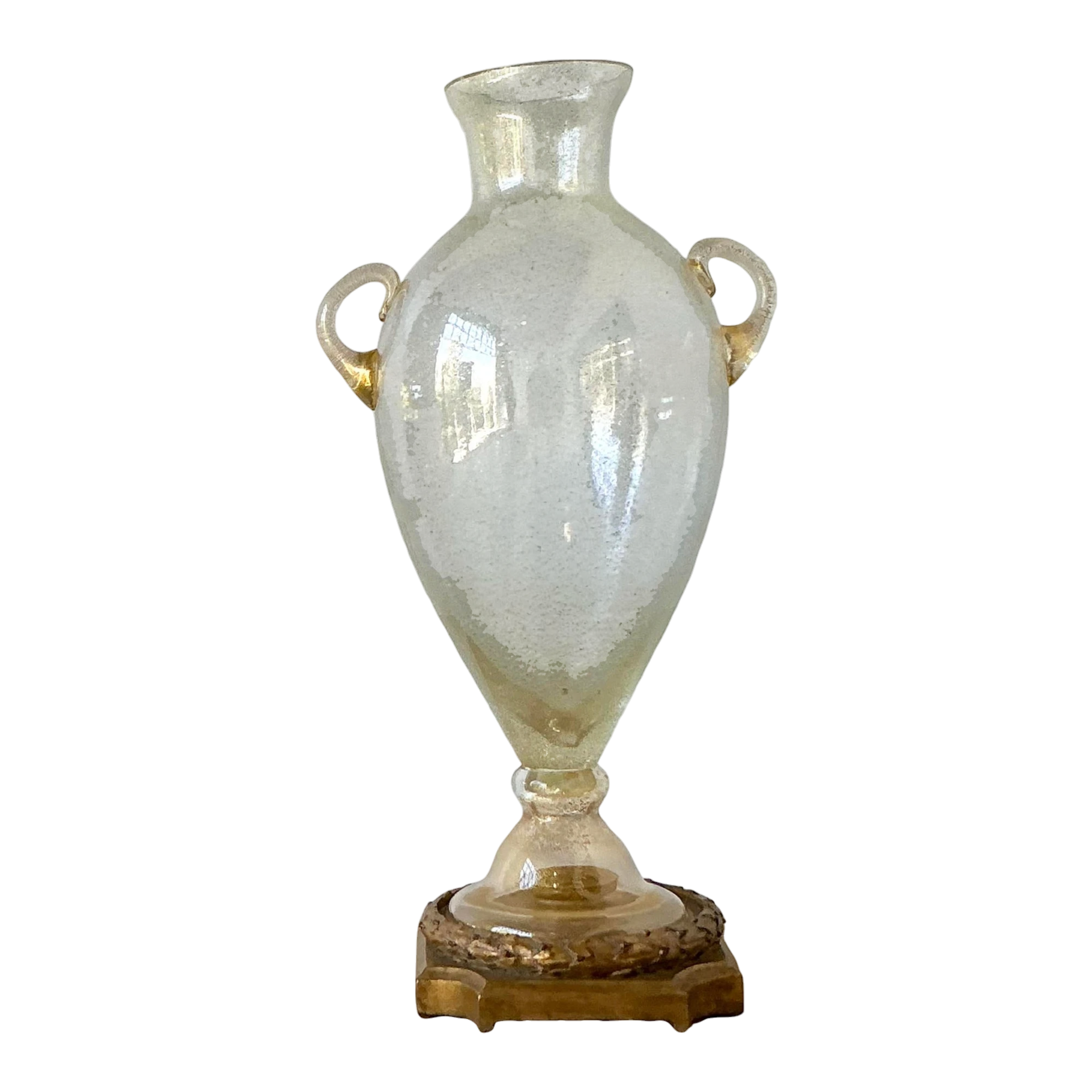 Vintage Boho Murano Glass Large Urn