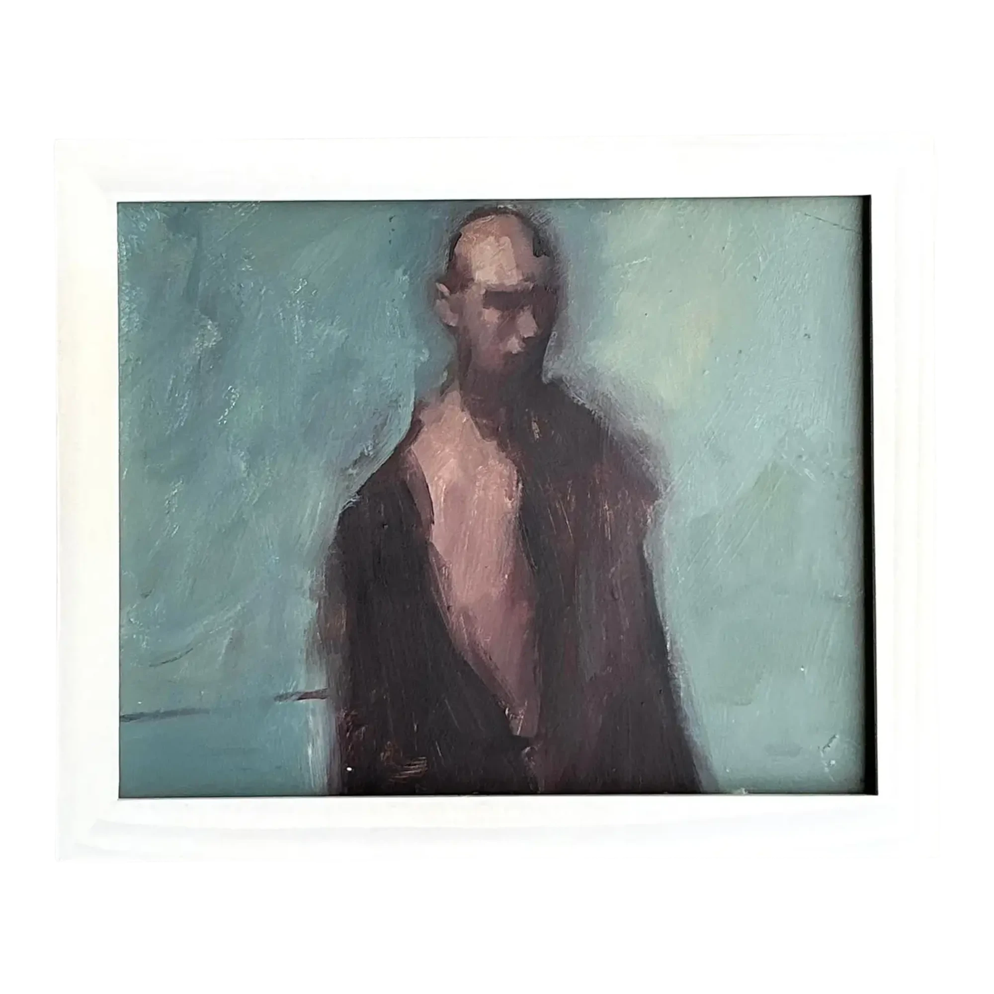 Vintage Boho Original Abstract Figural Oil Painting on Board