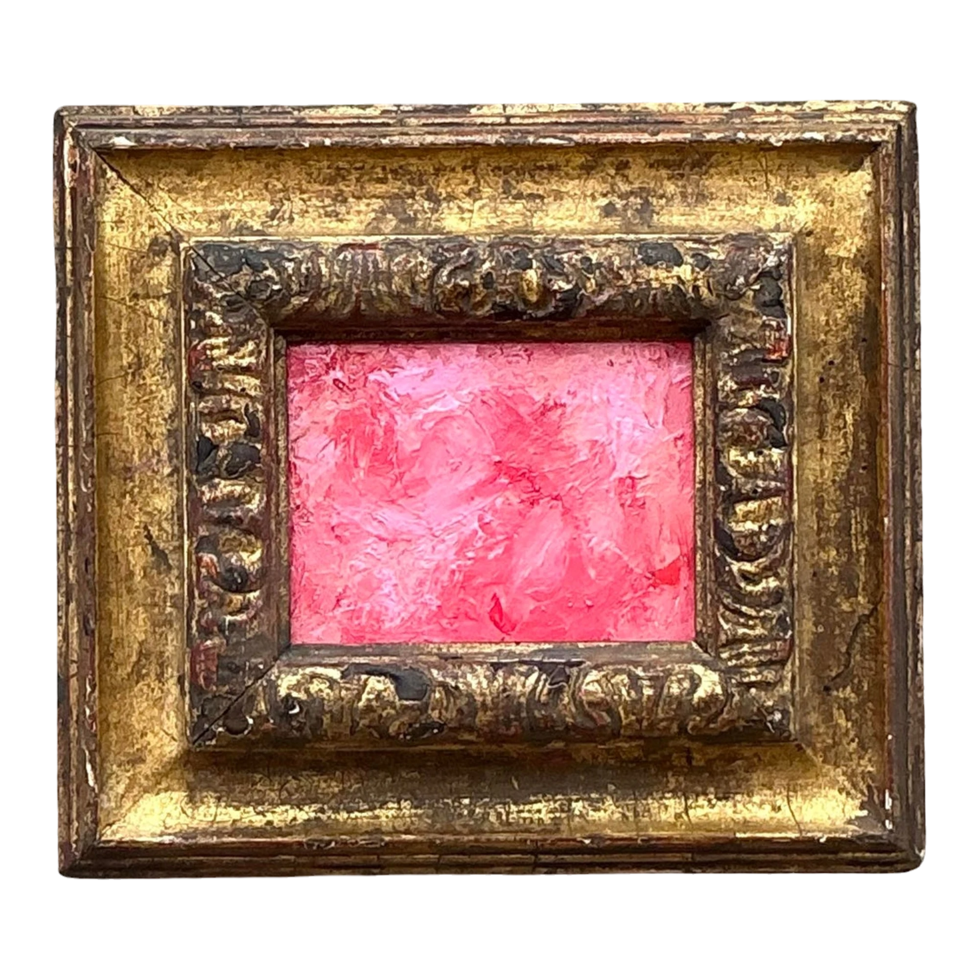 Vintage Boho Original Abstract Oil on Board