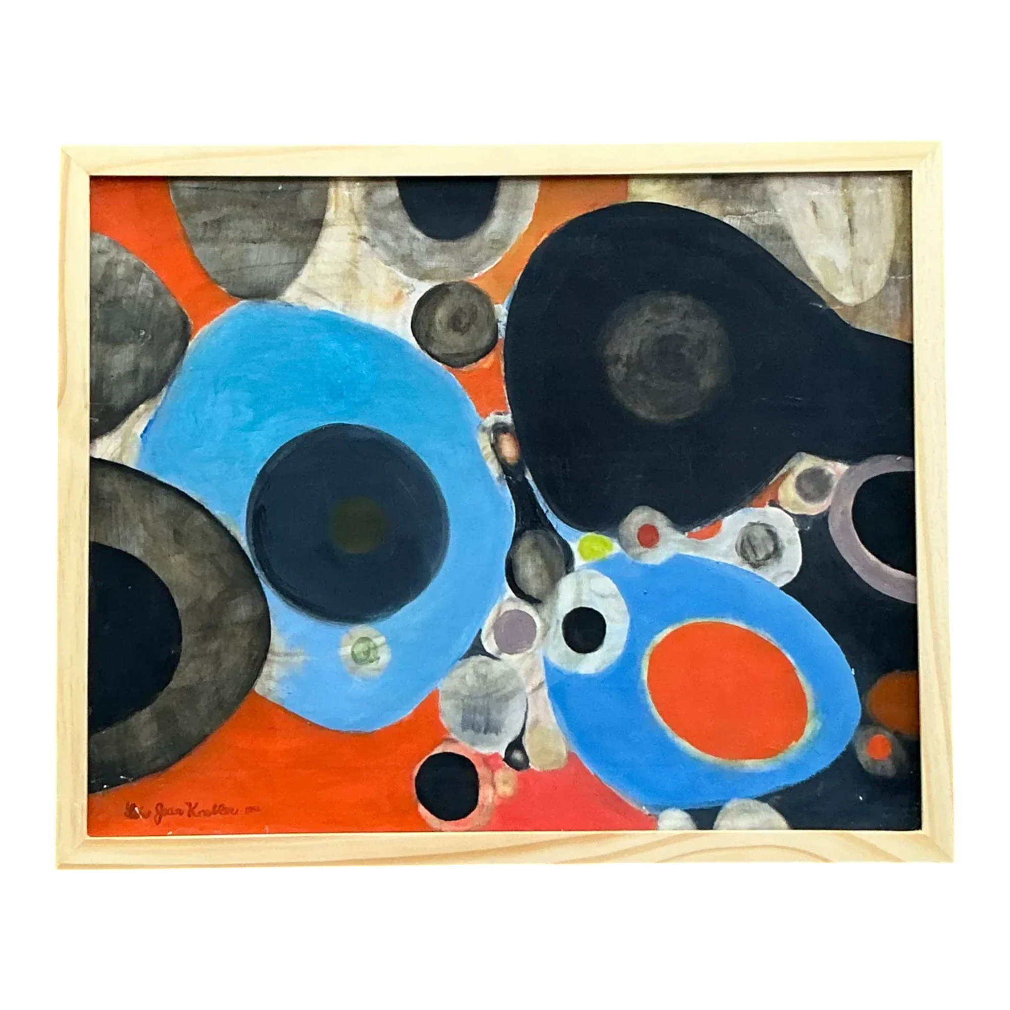Vintage Boho Original Abstract Oil Painting on Canvas - Canvas, 21W x 17H
