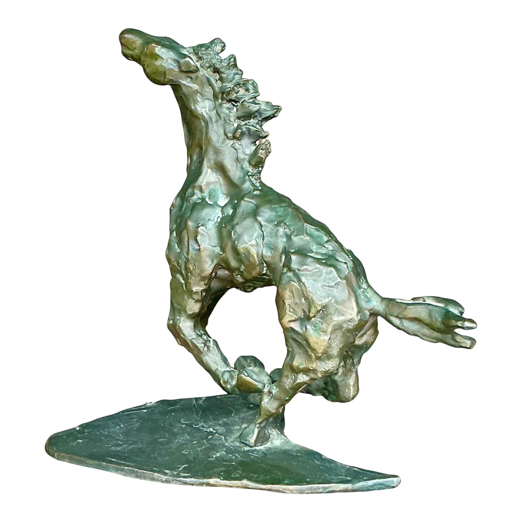 Vintage Boho Original Bronze Sculpture of Horse