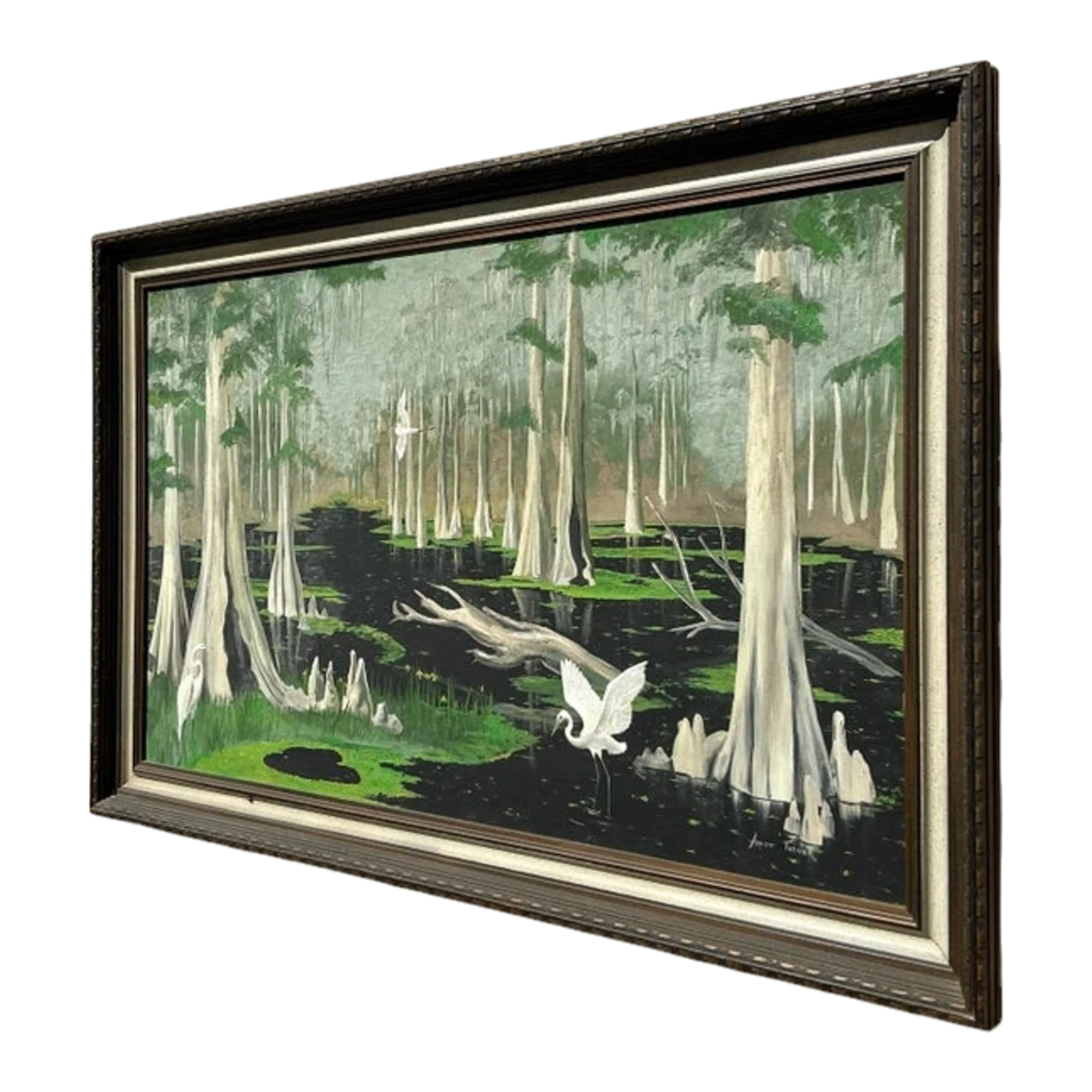 Vintage Boho Original Everglades Oil Landscape on Canvas