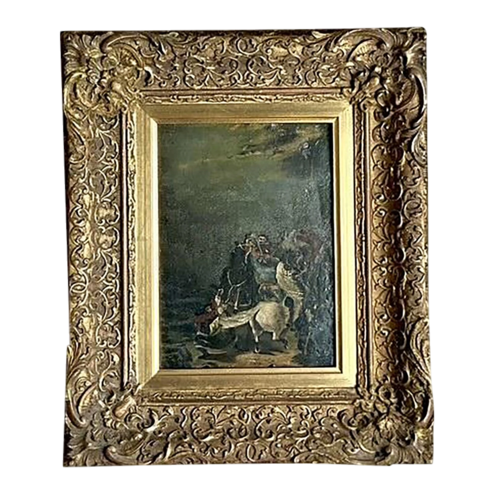Vintage Boho Original Figurative Oil Painting on Canvas