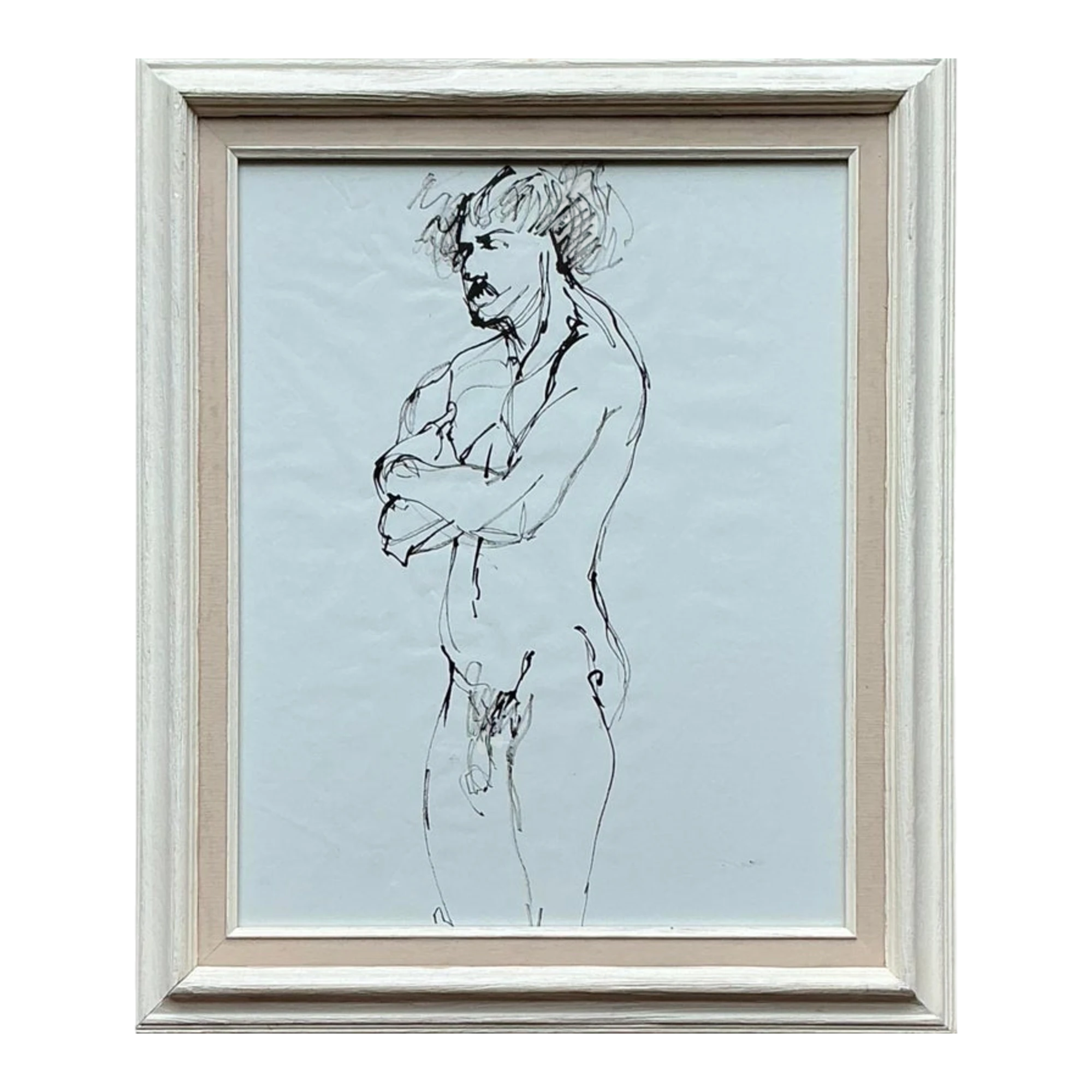 Vintage Boho Original Ink Sketch on Paper