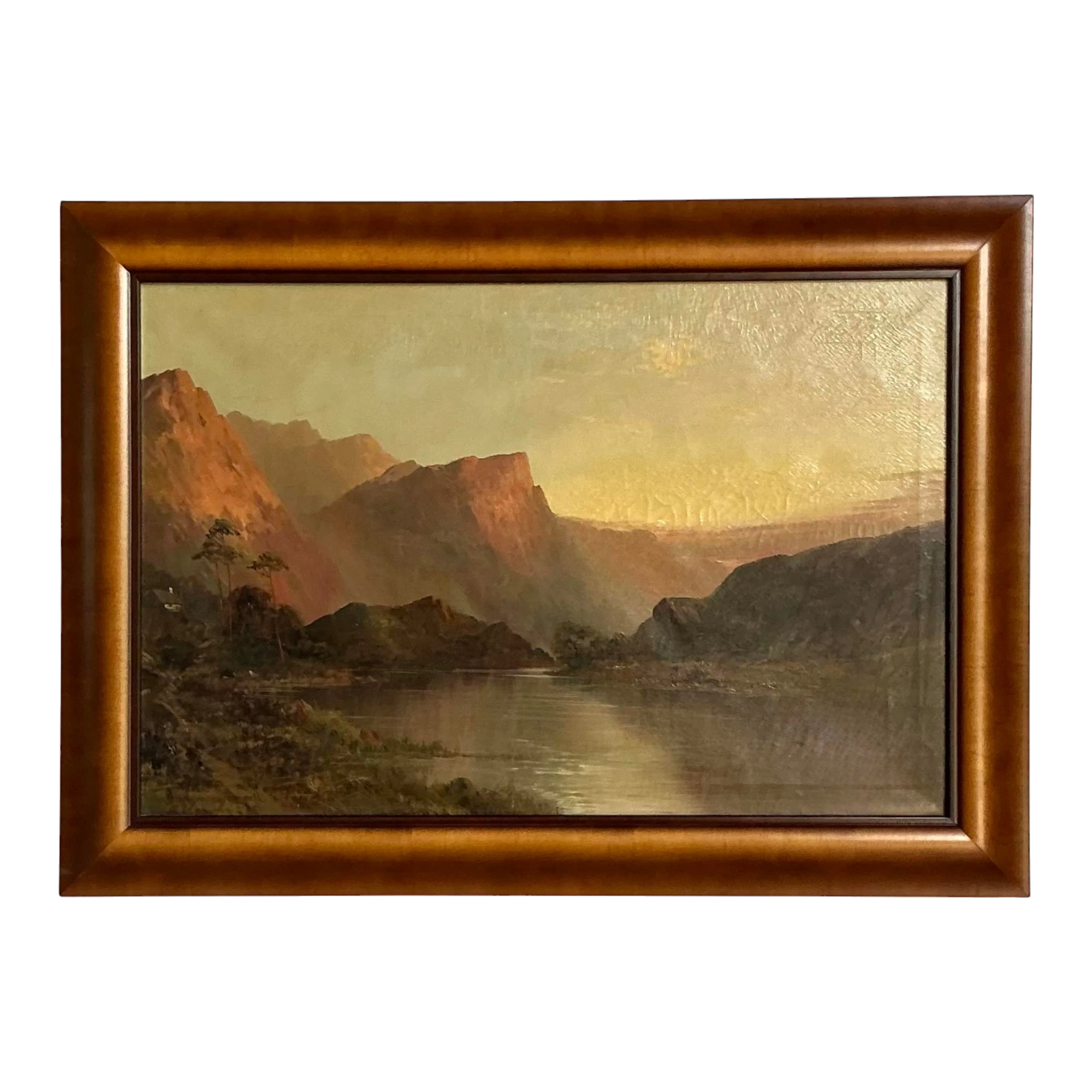 Vintage Boho Original Oil Landscape on Canvas
