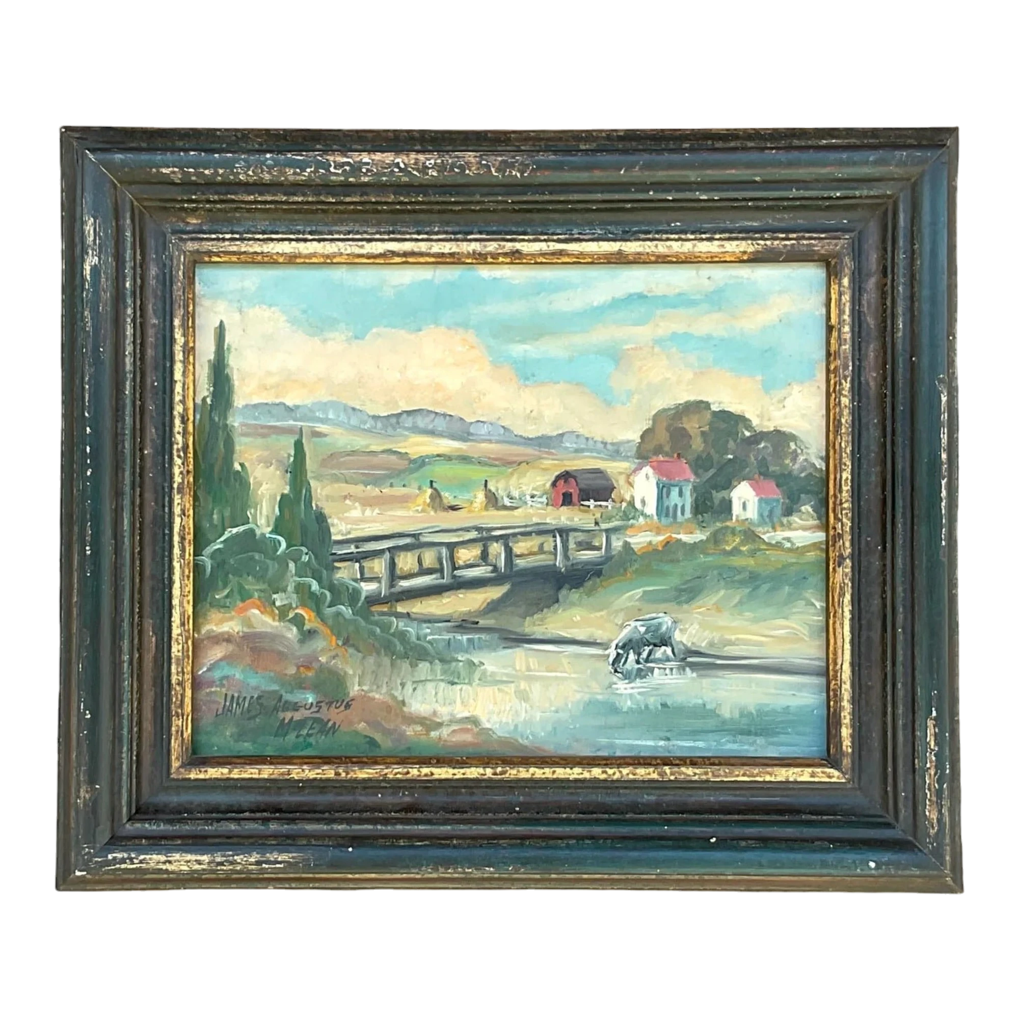 Vintage Boho Original Oil Painting Signed James Augustus McLean