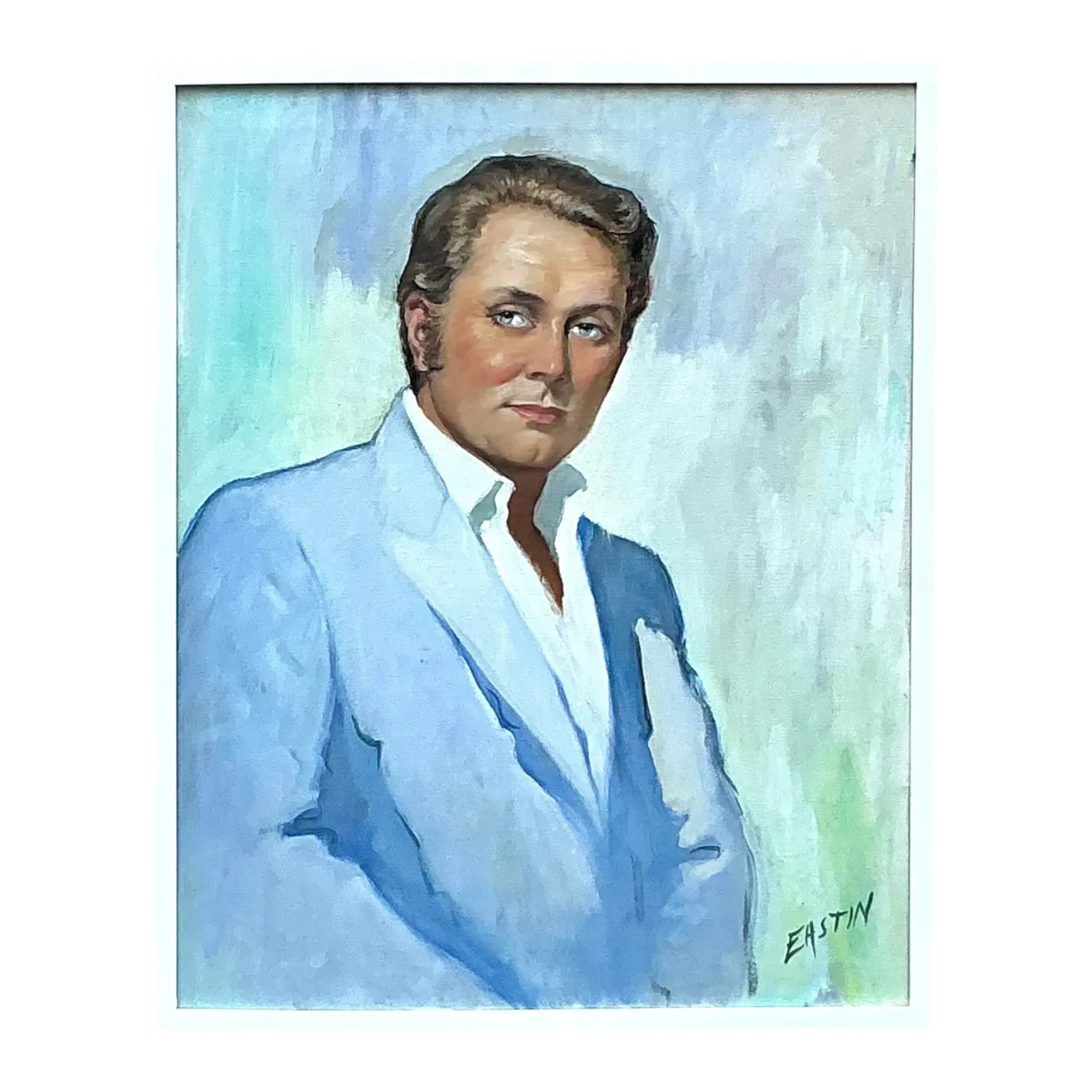 Vintage Boho Original Oil Portrait on Canvas - Canvas, 29.25W x 35.25H