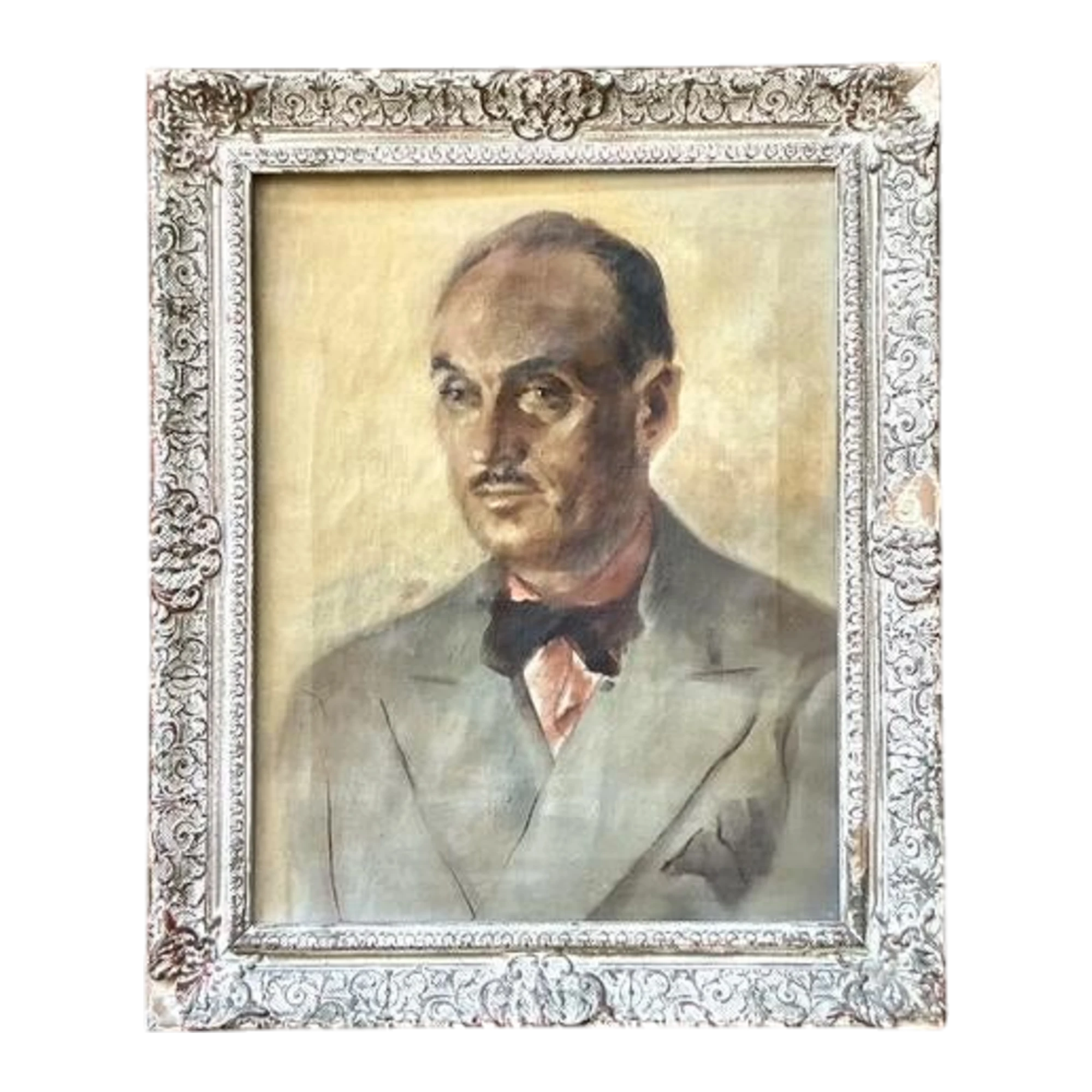 Vintage Boho Original Oil Portrait on Canvas - Wood, 175W x 22.75H