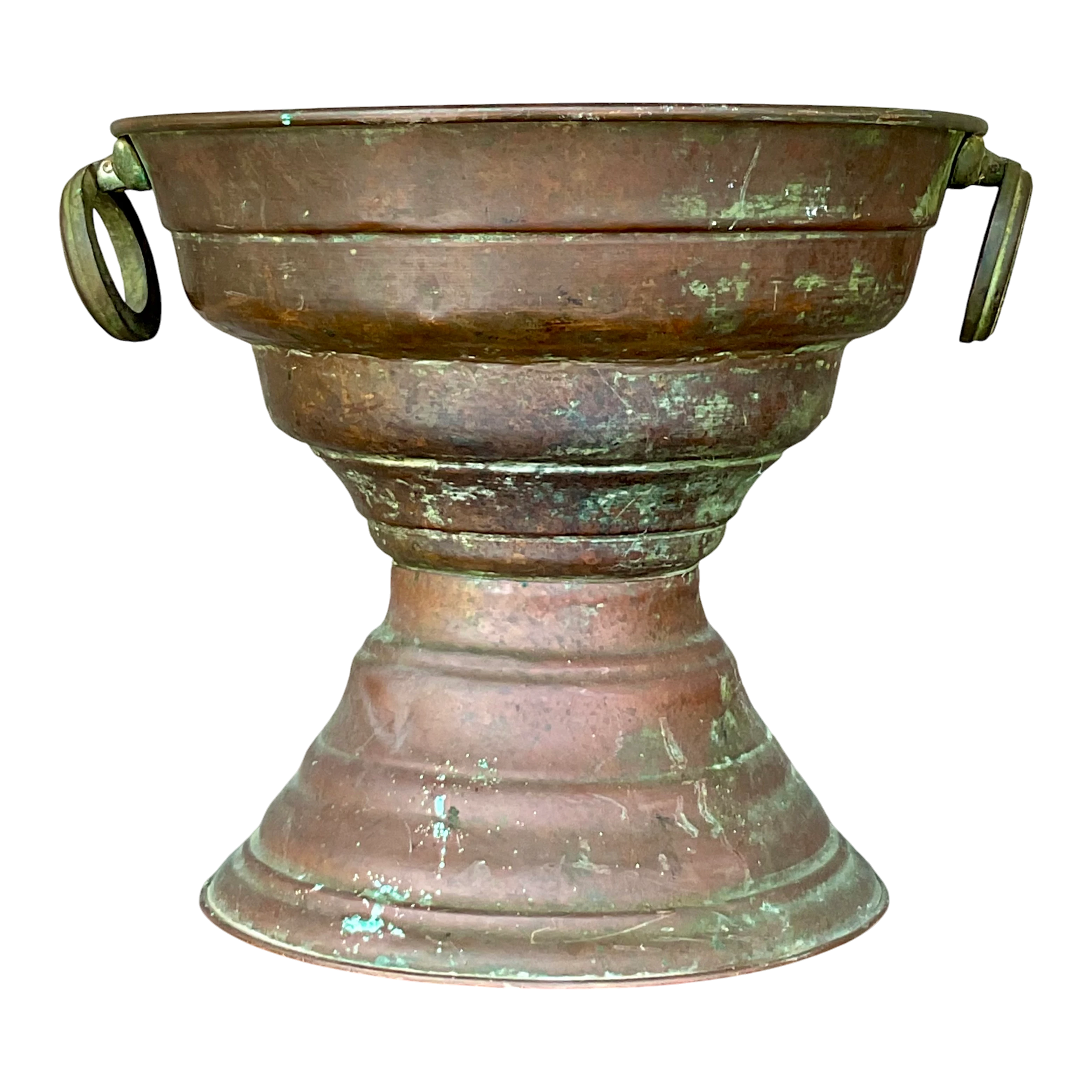 Vintage Boho Original Patinated Copper Centerpiece Bowl 