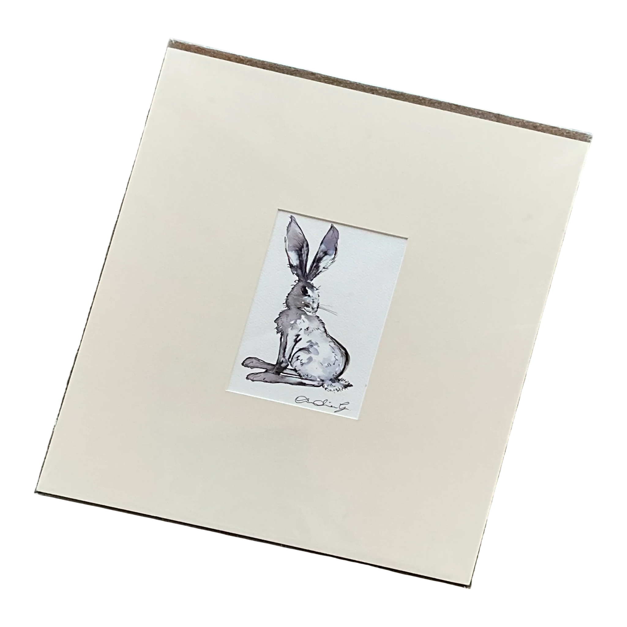 Vintage Boho Original Sketch of Rabbit