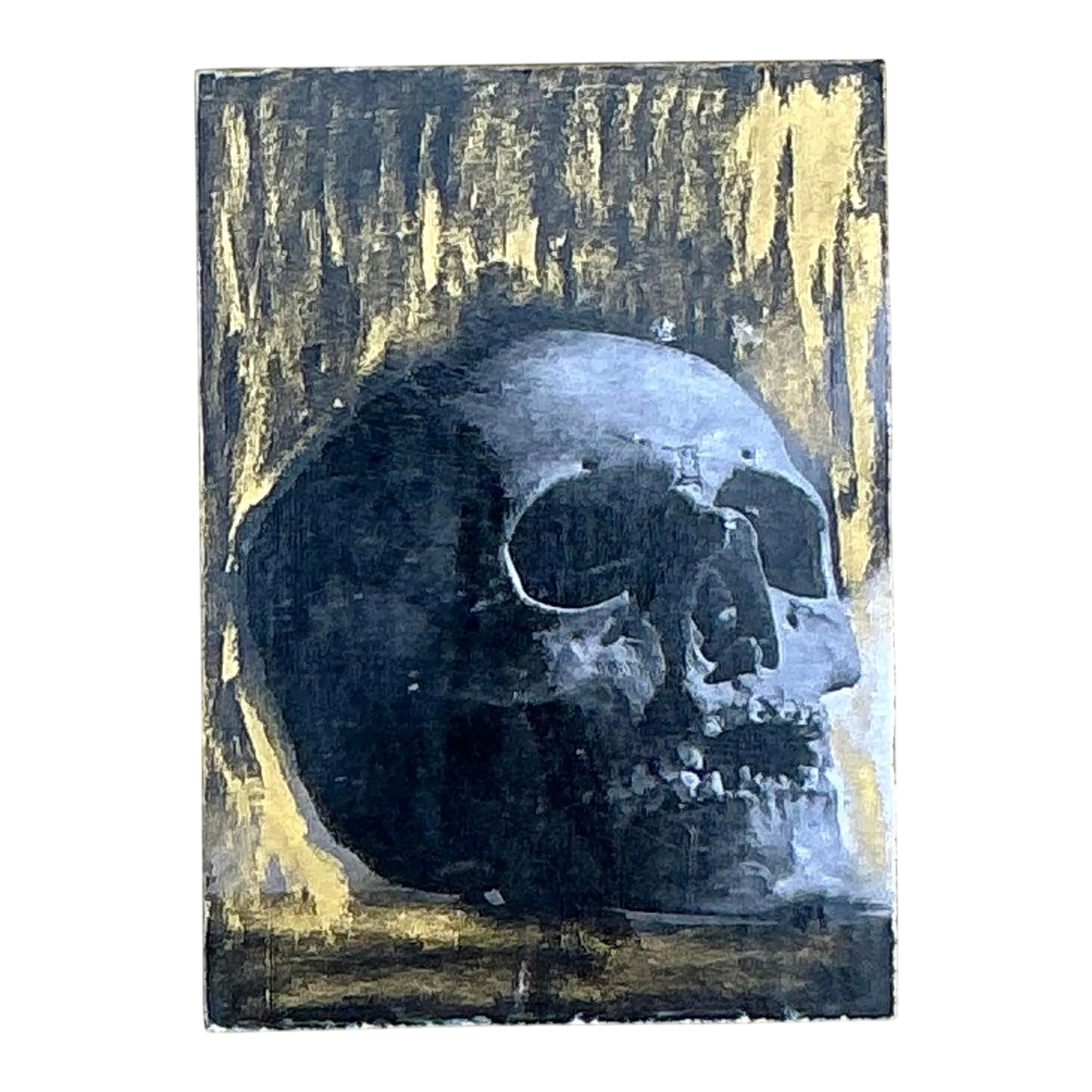 Vintage Boho Original Skull Abstract on Board