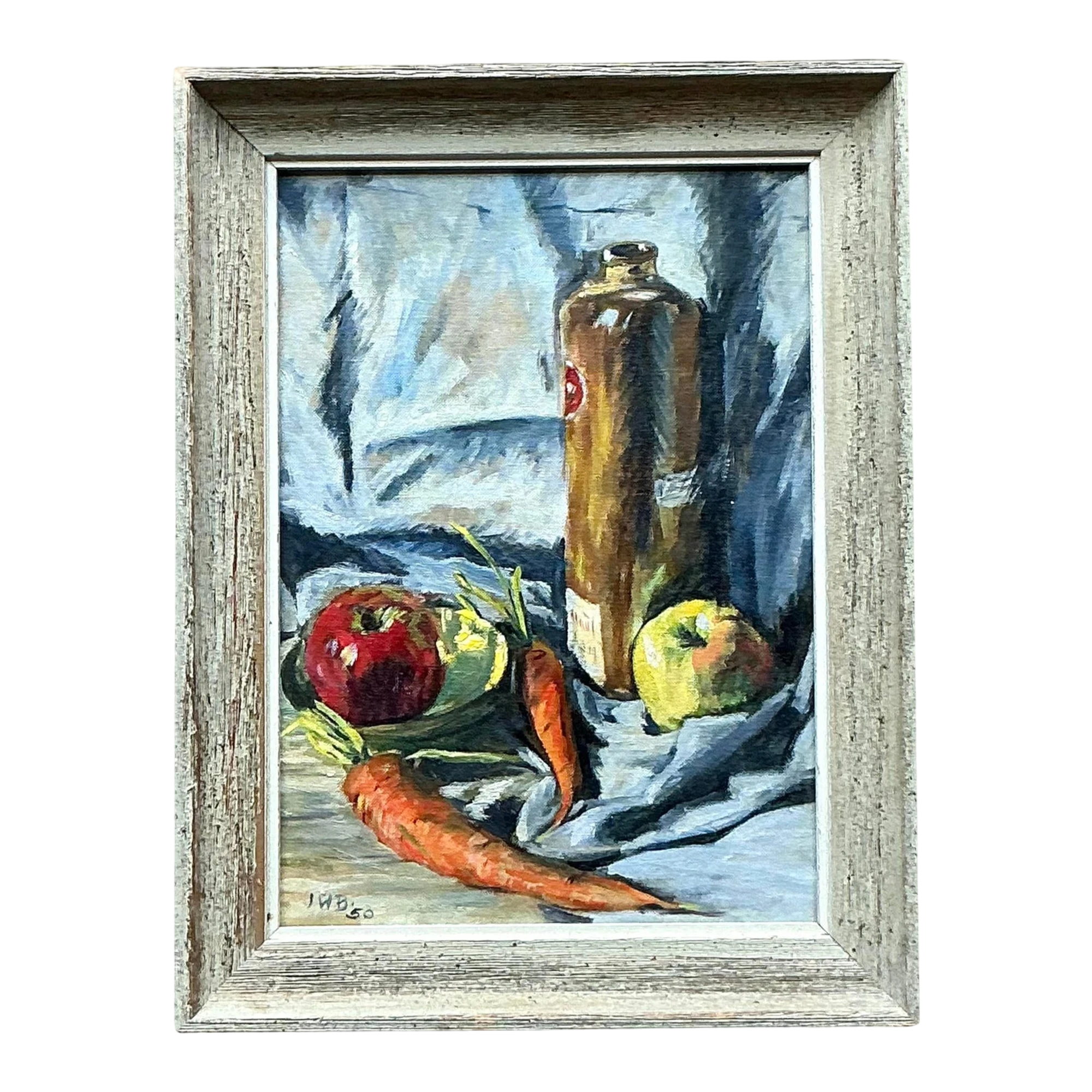 Vintage Boho Original Still Life Oil on Canvas
