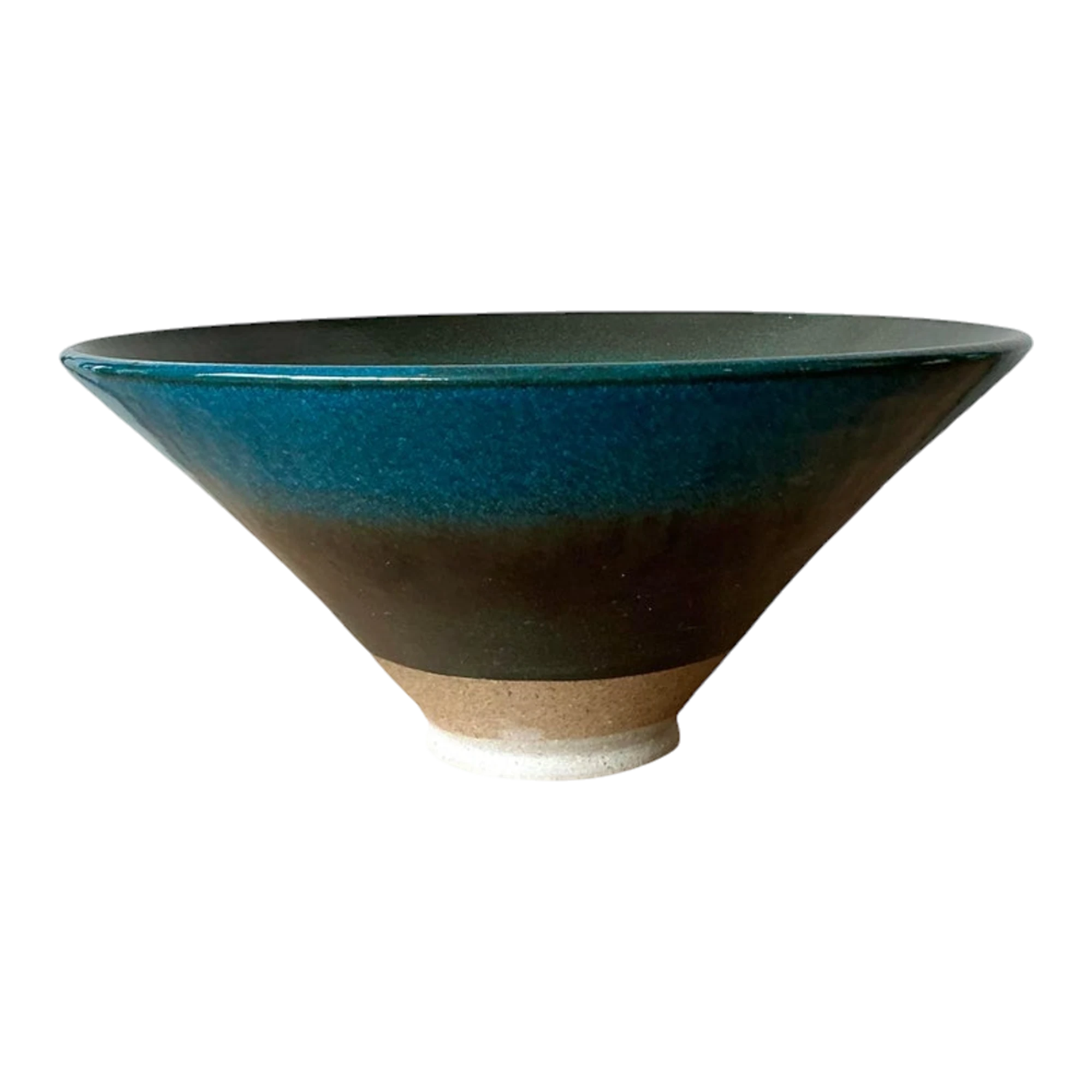 Vintage Boho Original Studio Pottery Bowl - Ceramic, 12.25W x 5.5H