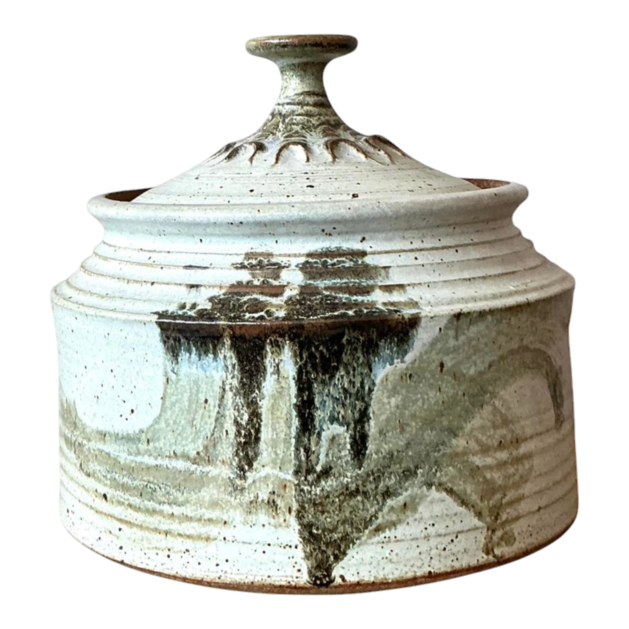 Vintage Boho Original Studio Pottery Lidded Pot