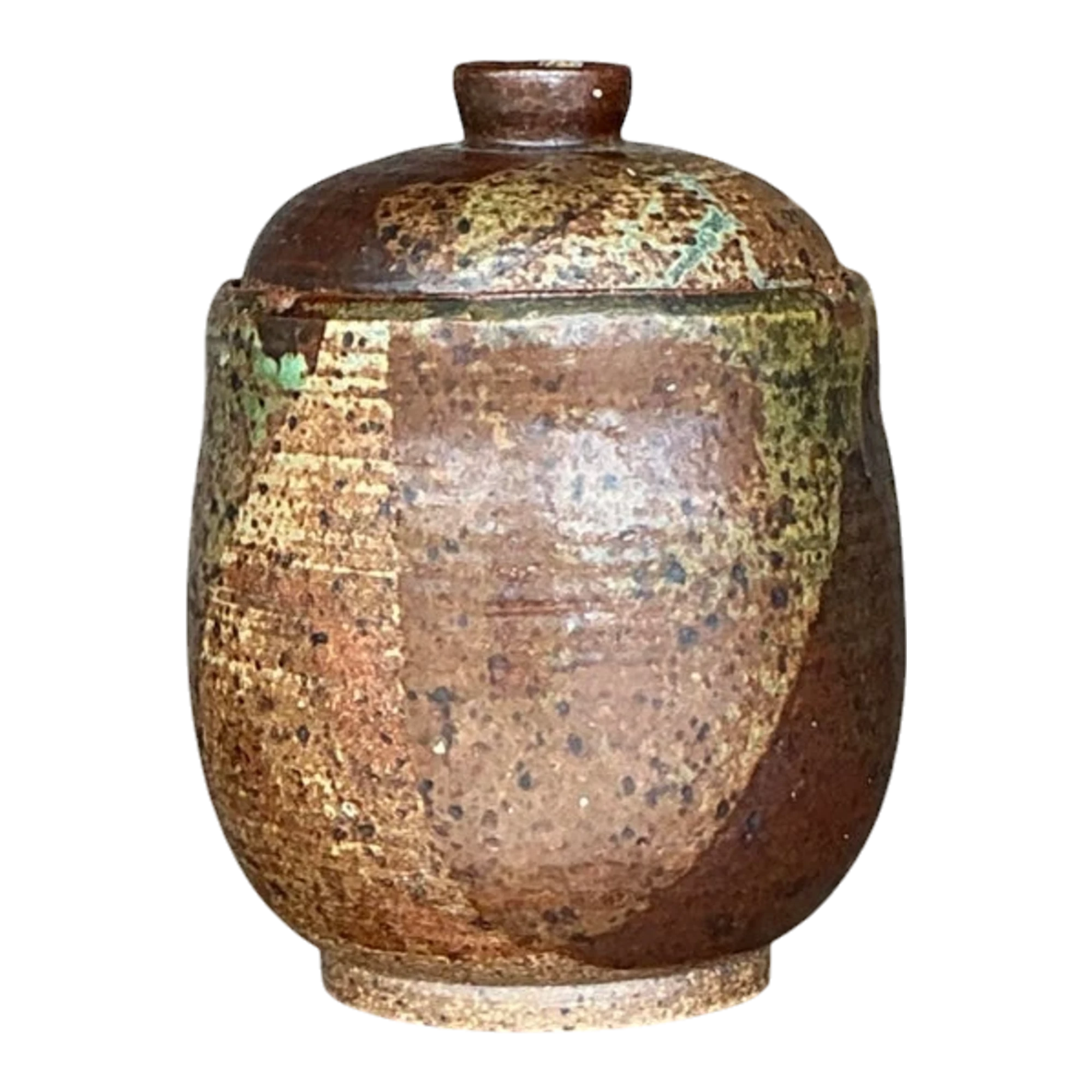 Vintage Boho Original Studio Pottery Lidded Vase
