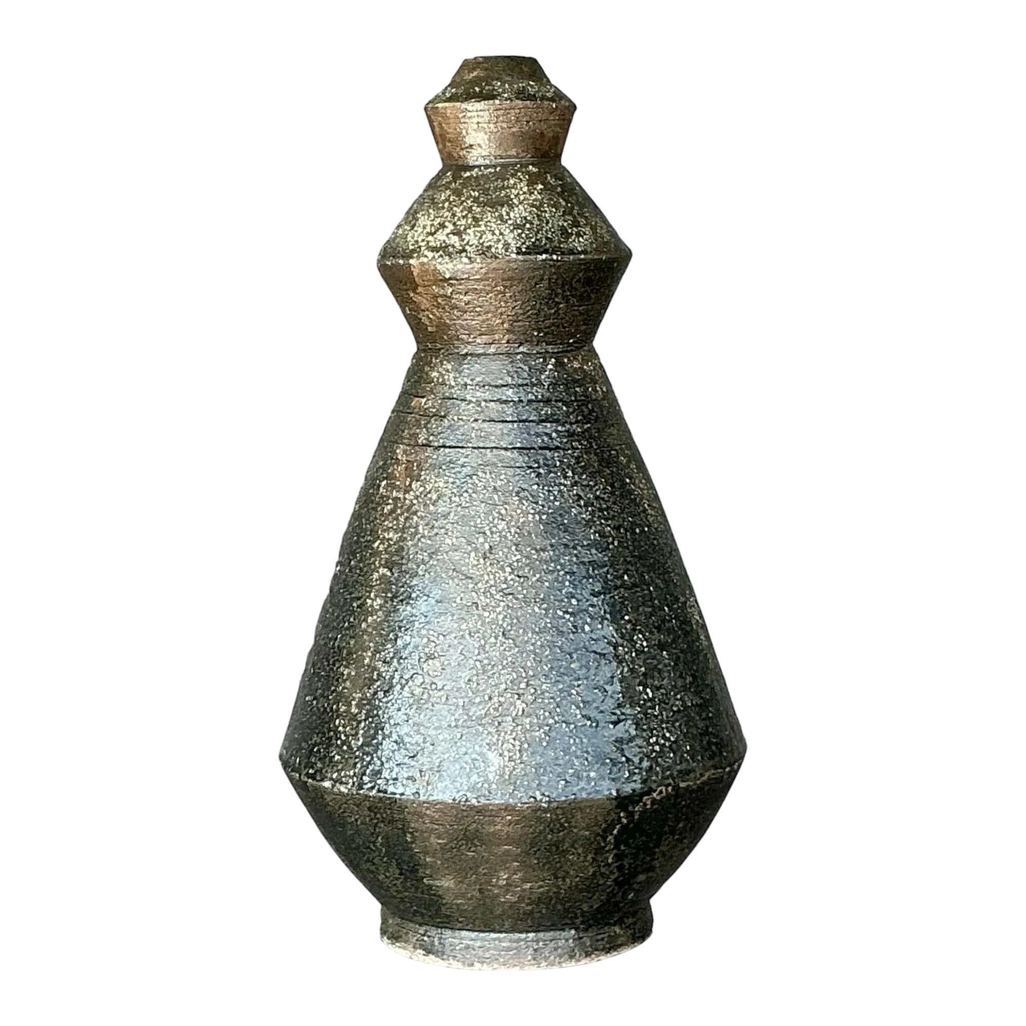 Vintage Boho Original Studio Pottery Scored Vase