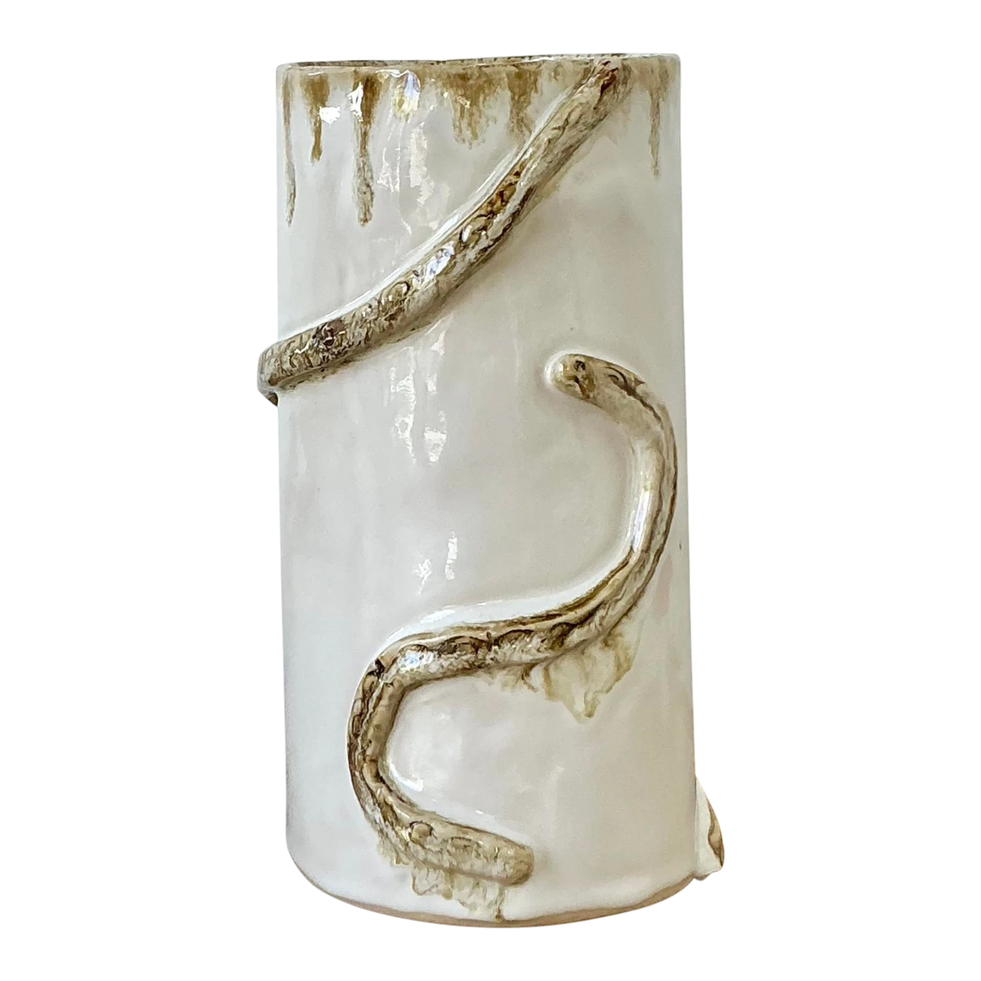 Vintage Boho Original Studio Pottery Snake Vase
