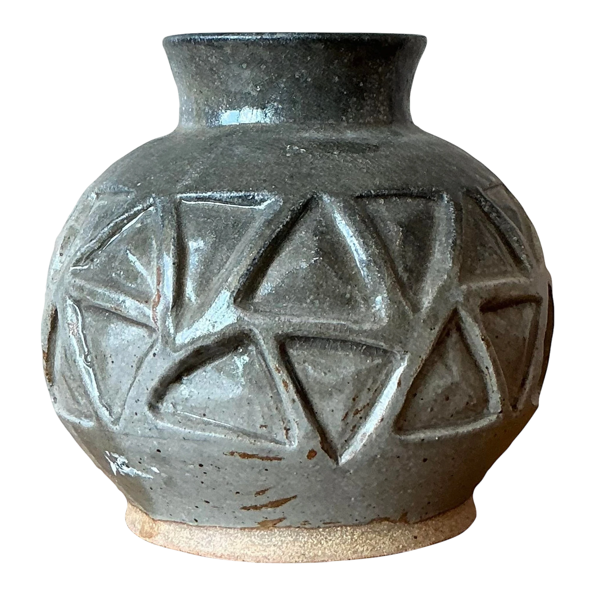 Vintage Boho Original Studio Pottery Vase - Ceramic, 9.5W x 9H