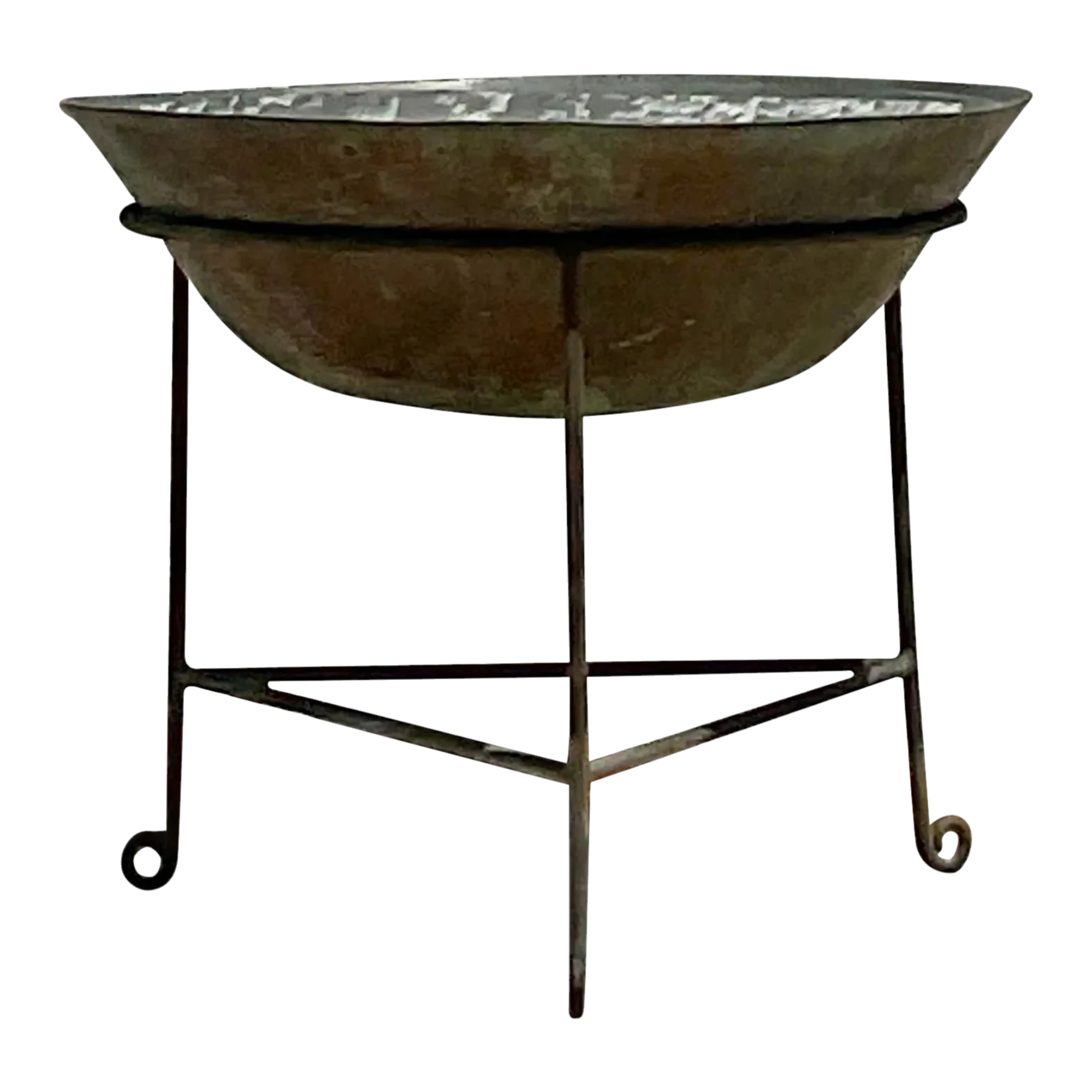 Vintage Boho Patinated Collectors Drum Table