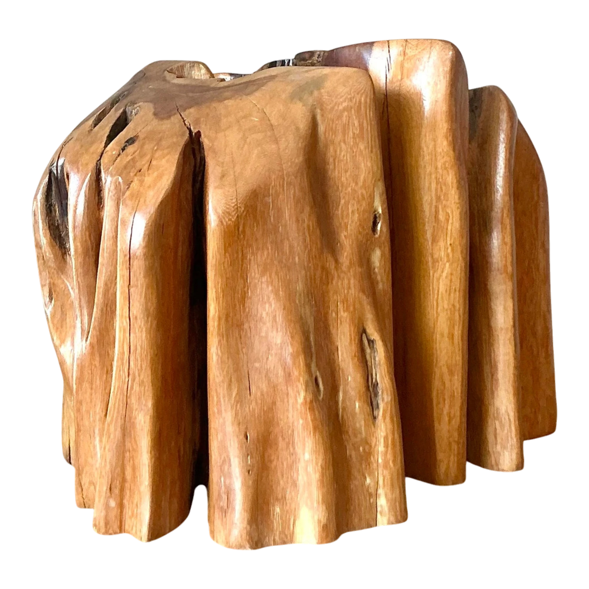 Vintage Boho Pecky Cypress Bookends - Set of 2