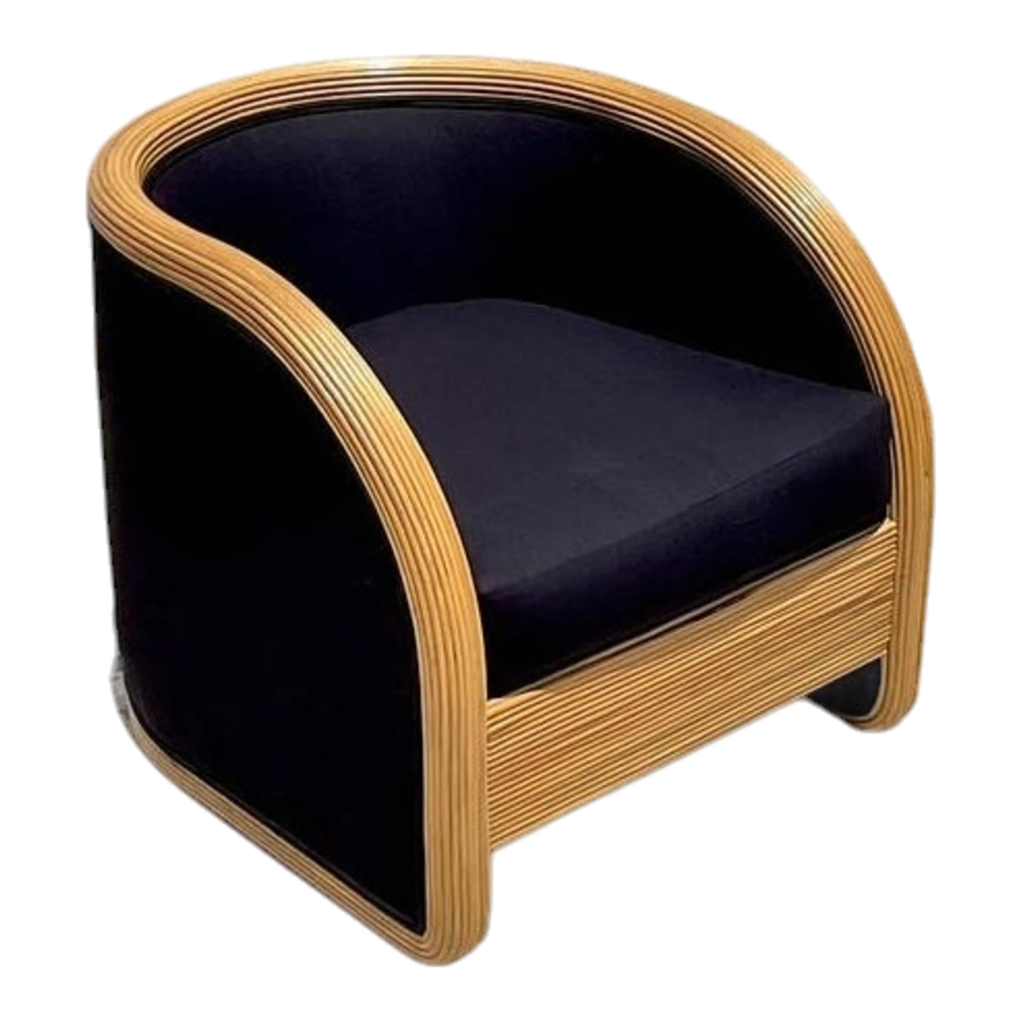 Vintage Boho Pencil Reed Lounge Chair