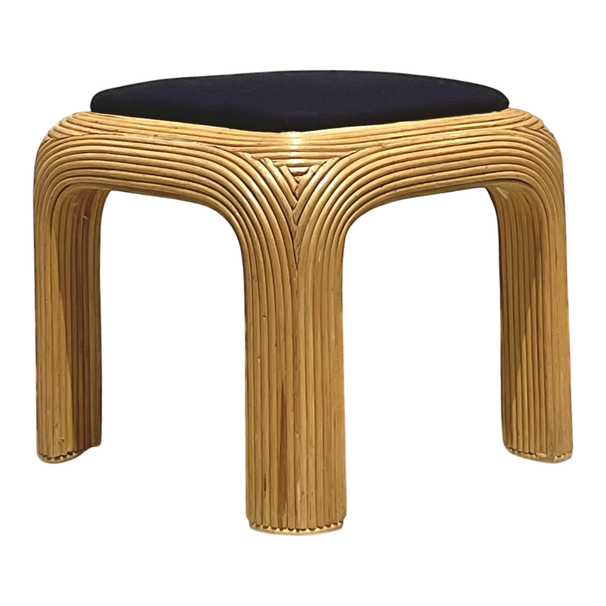 Vintage Boho Pencil Reed Ottoman
