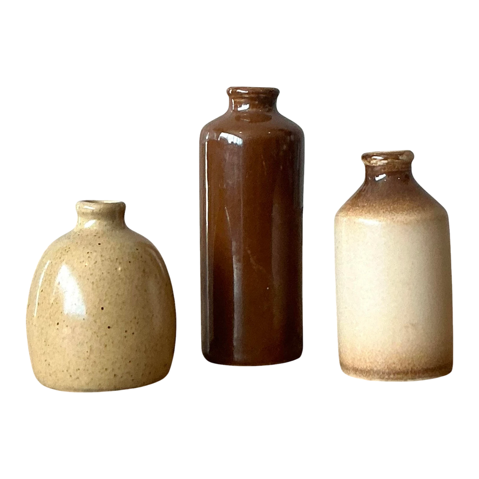 Vintage Boho Petite Studio Pottery Vase - Set of 3