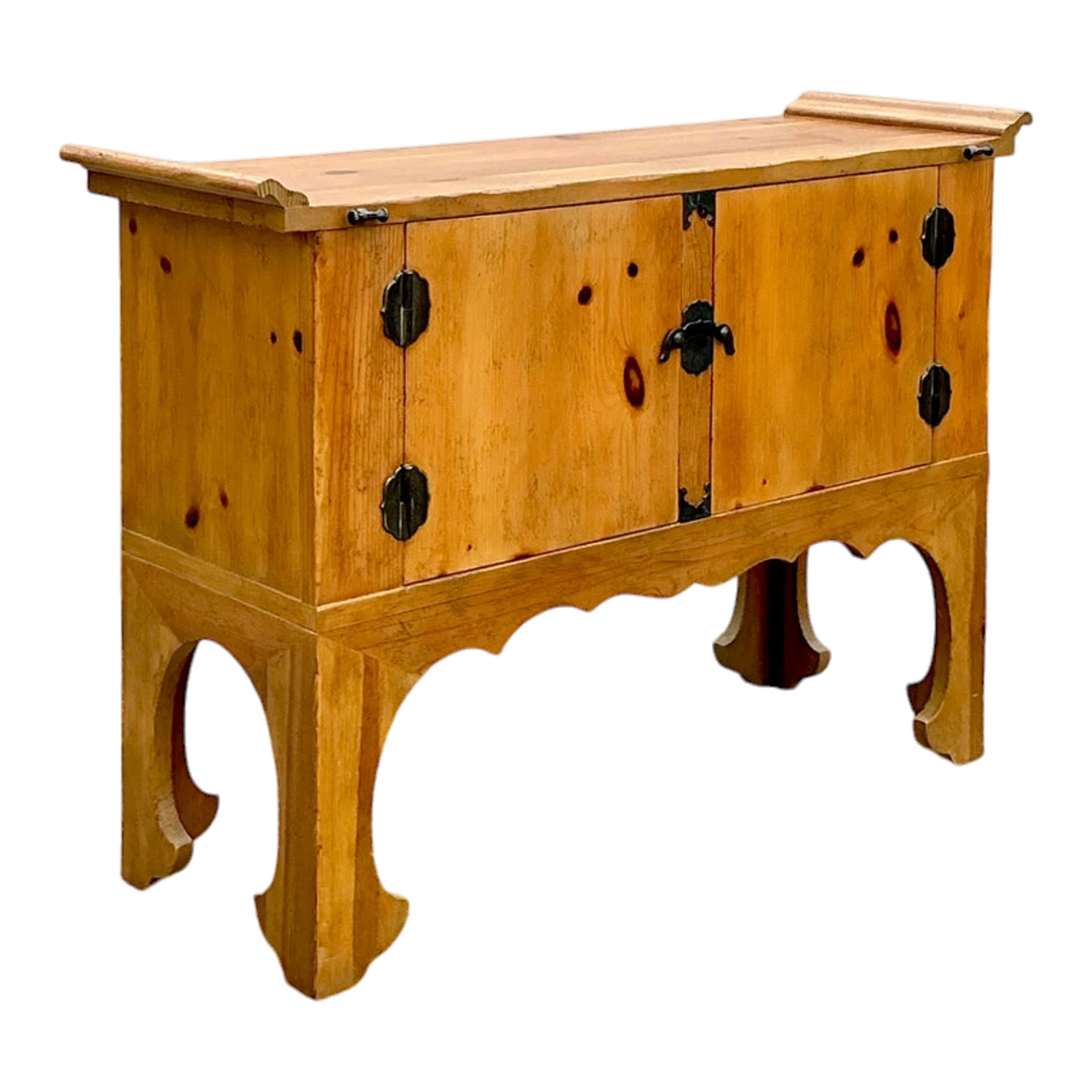 Vintage Boho Pine Pagoda Dry Bar