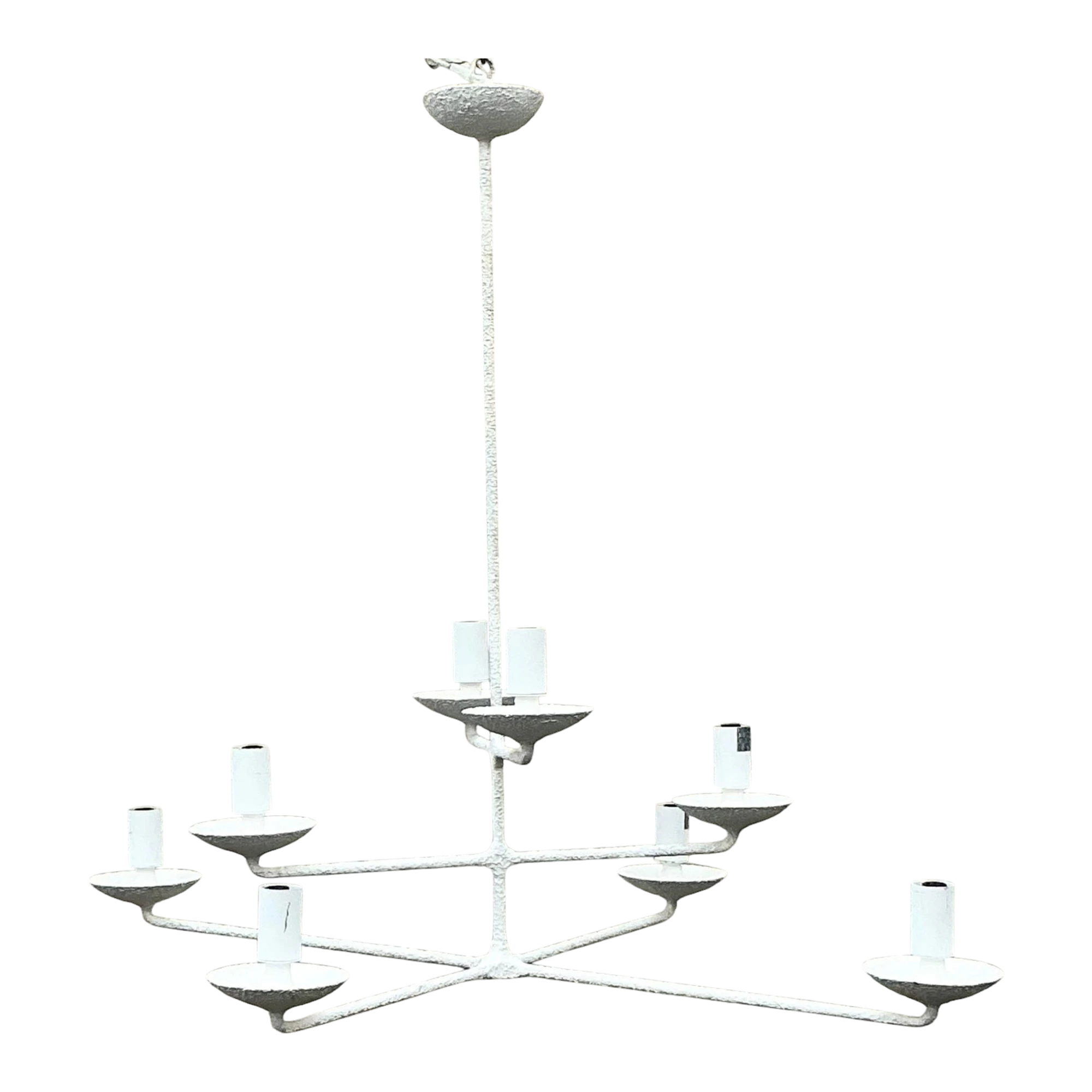 Vintage Boho Plaster Finish Tri Level Chandelier