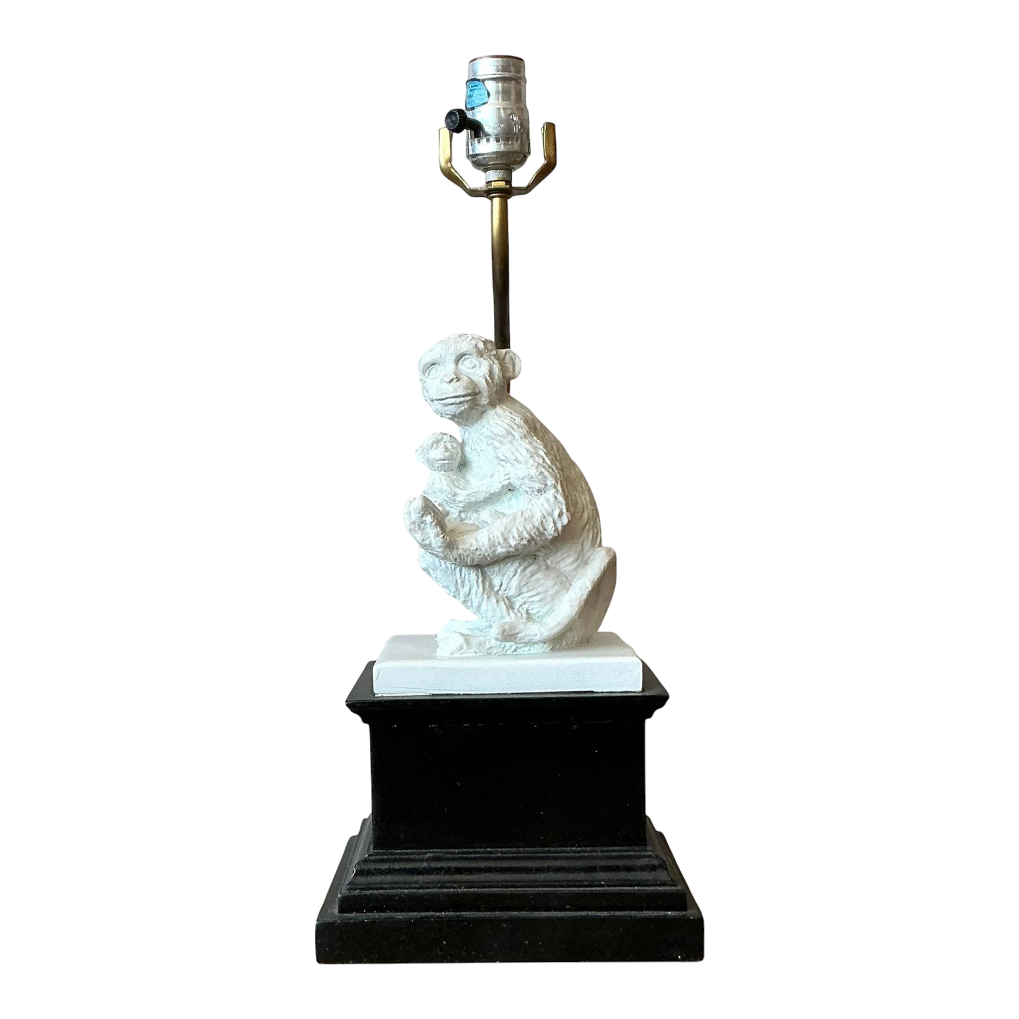 Vintage Boho Plaster Monkey Lamp