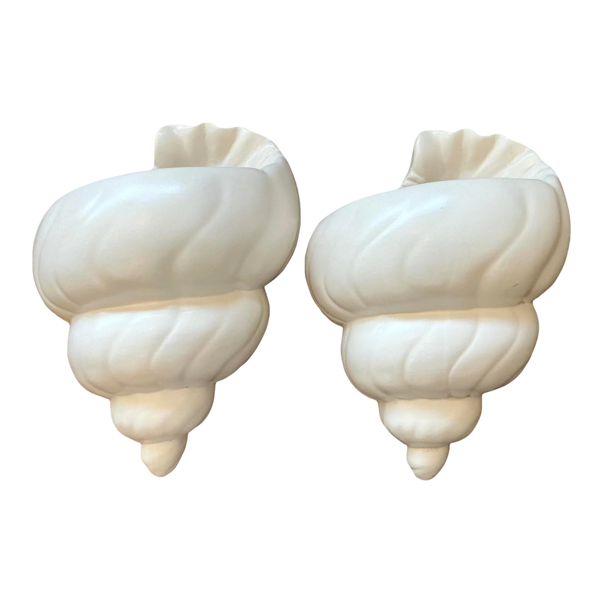 Vintage Boho Plaster Shell Light Sconce - A Pair