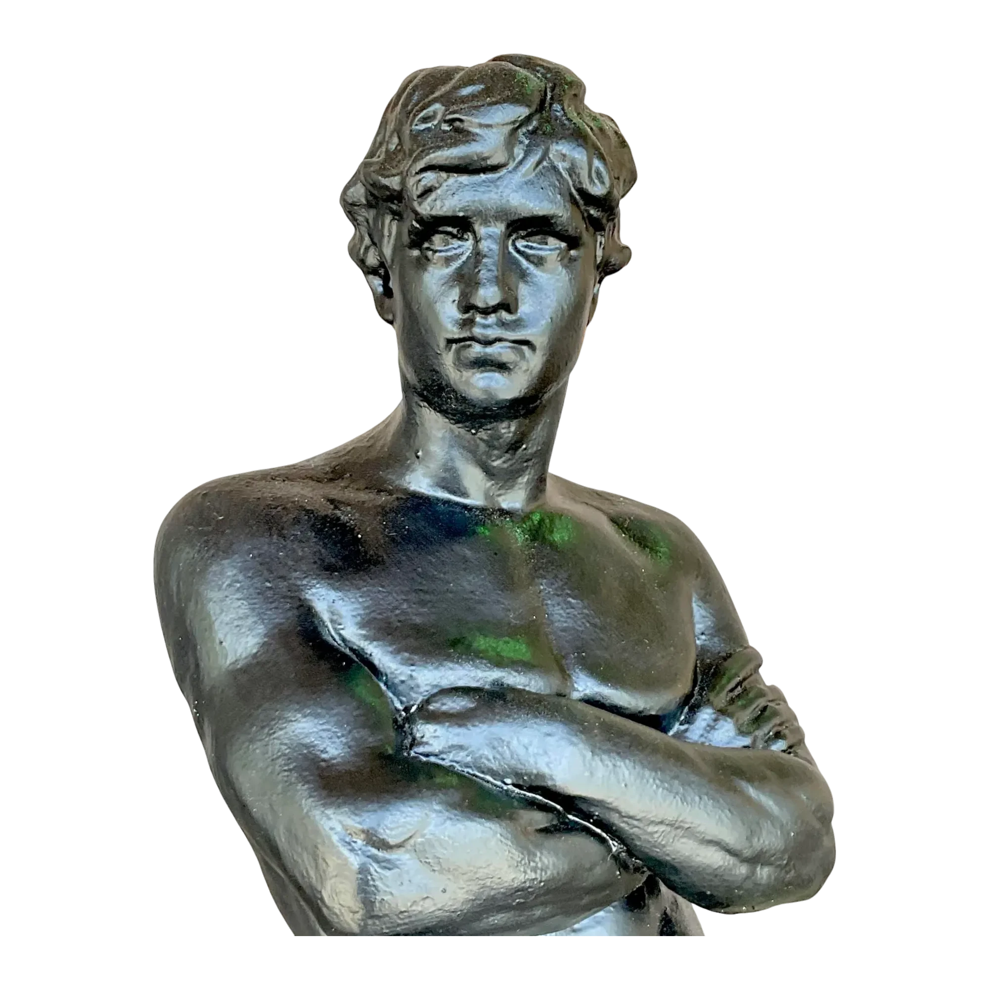 Vintage Boho Plaster Statue of Man