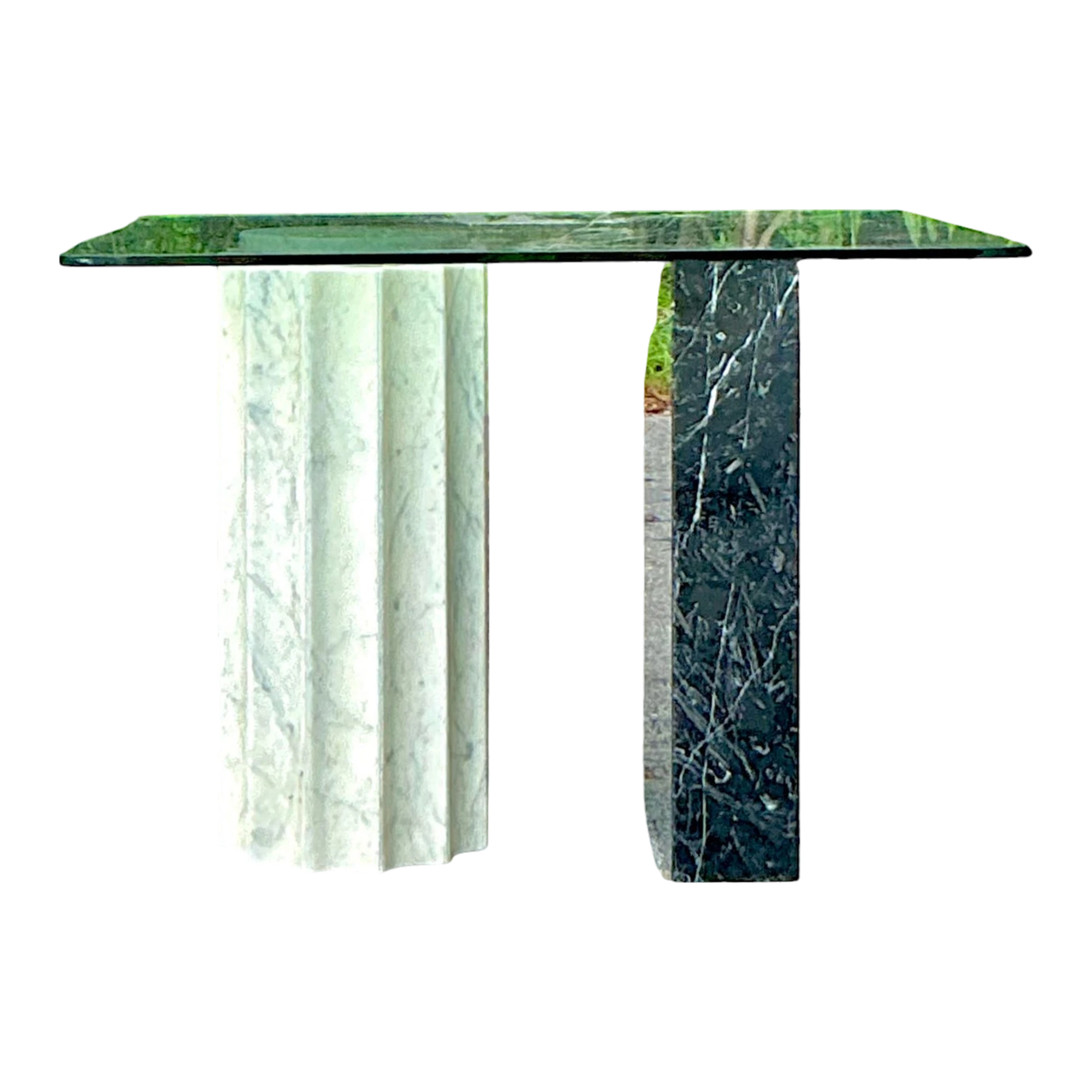 Vintage Boho Postmodern Stone Card Table