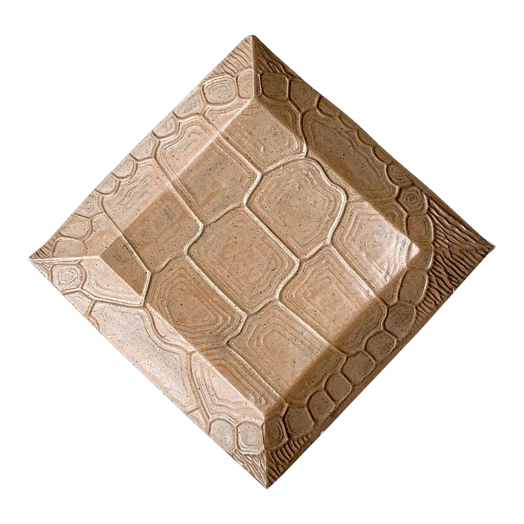 Vintage Boho Pressed Turtle Shell Pattern Ceramic Tray