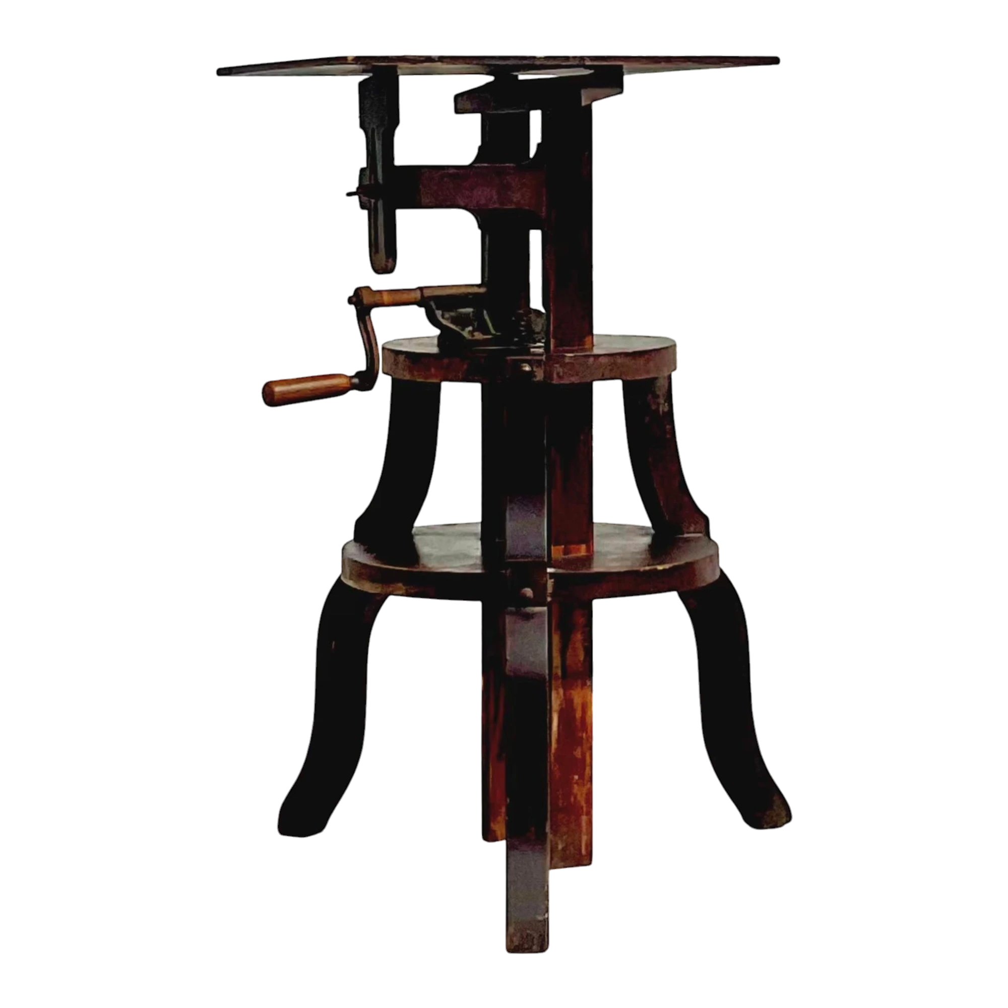 Vintage Boho Primitive Crank Pedestal