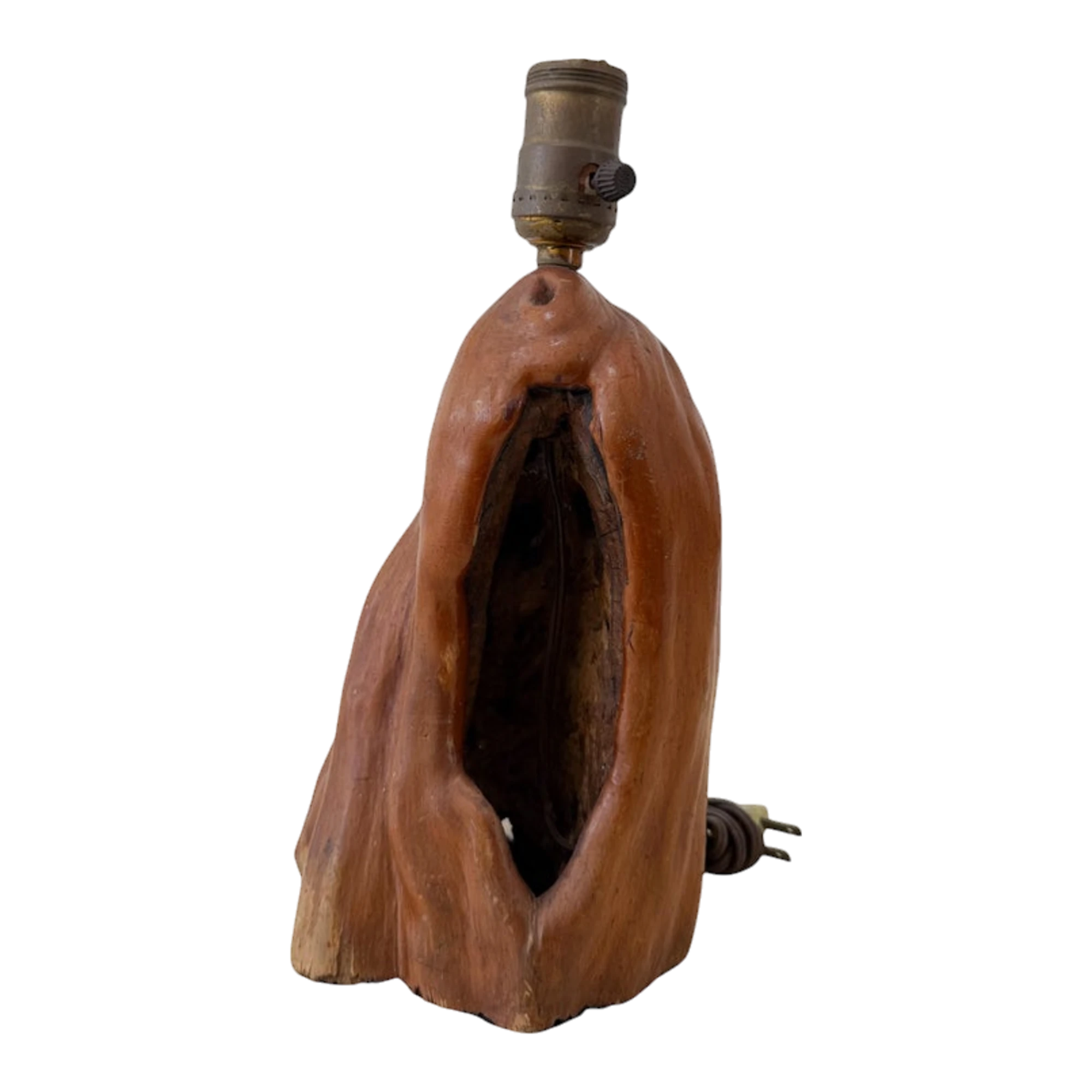 Vintage Boho Redwood Burl Lamp Base