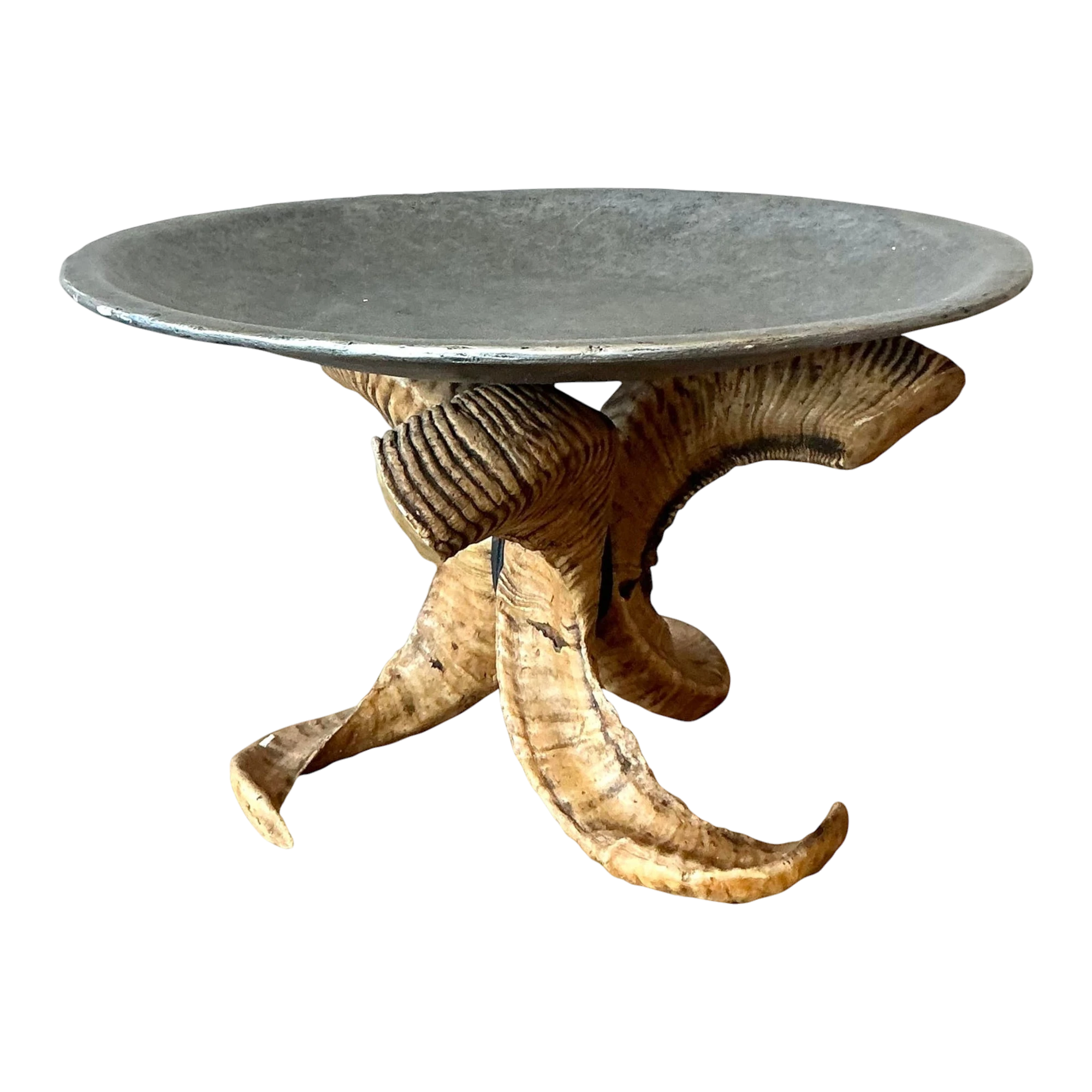 Vintage Boho Resin Horn Tray After Maitland Smith