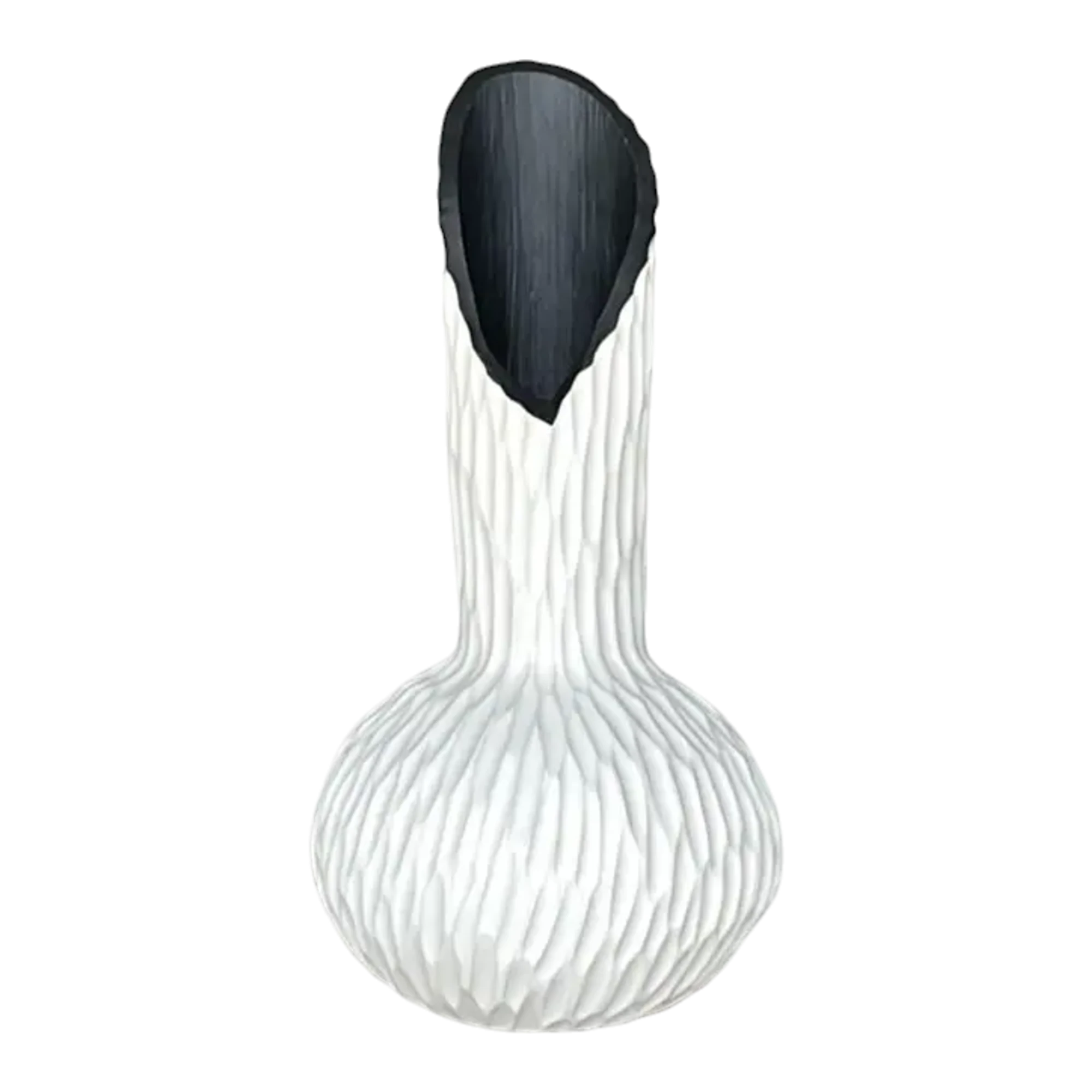 Vintage Boho Ribbed Studio Pottery Vase - Pottery, 7.25W x 15.75H