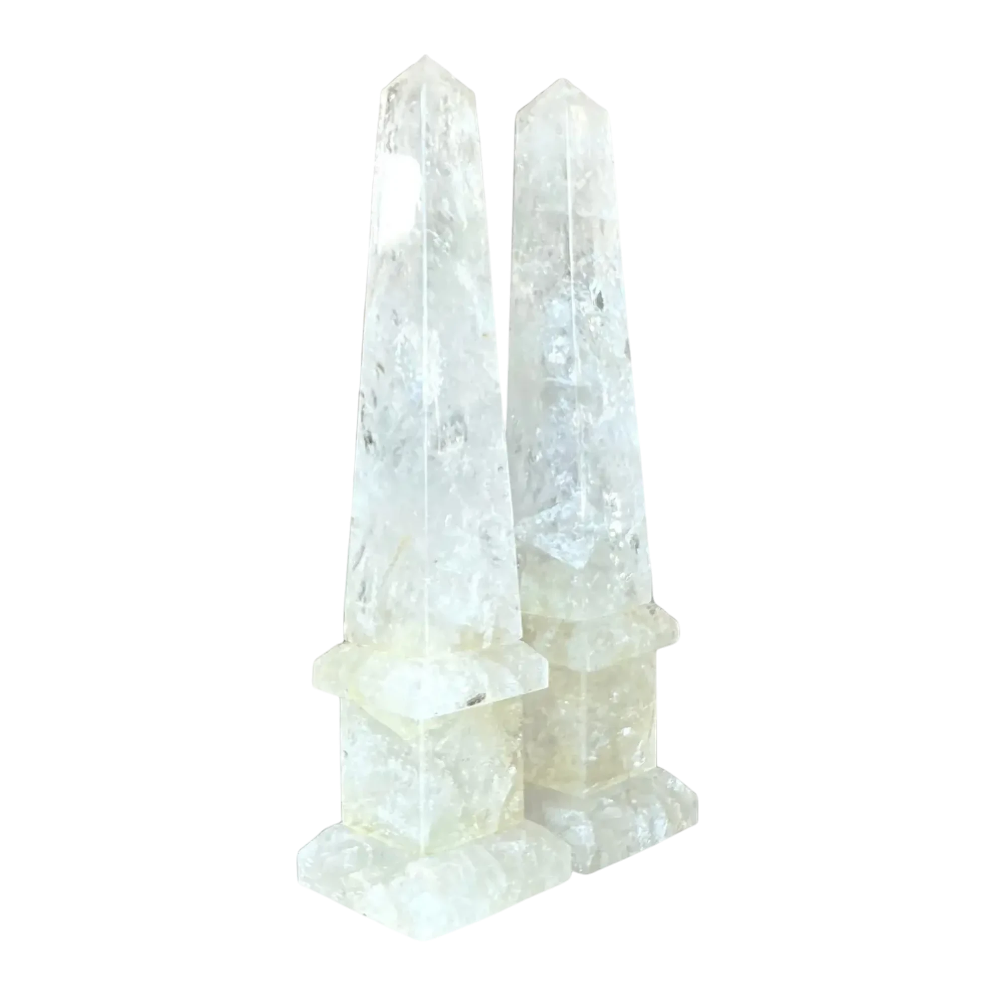 Vintage Boho Rock Crystal Obelisks - a Pair