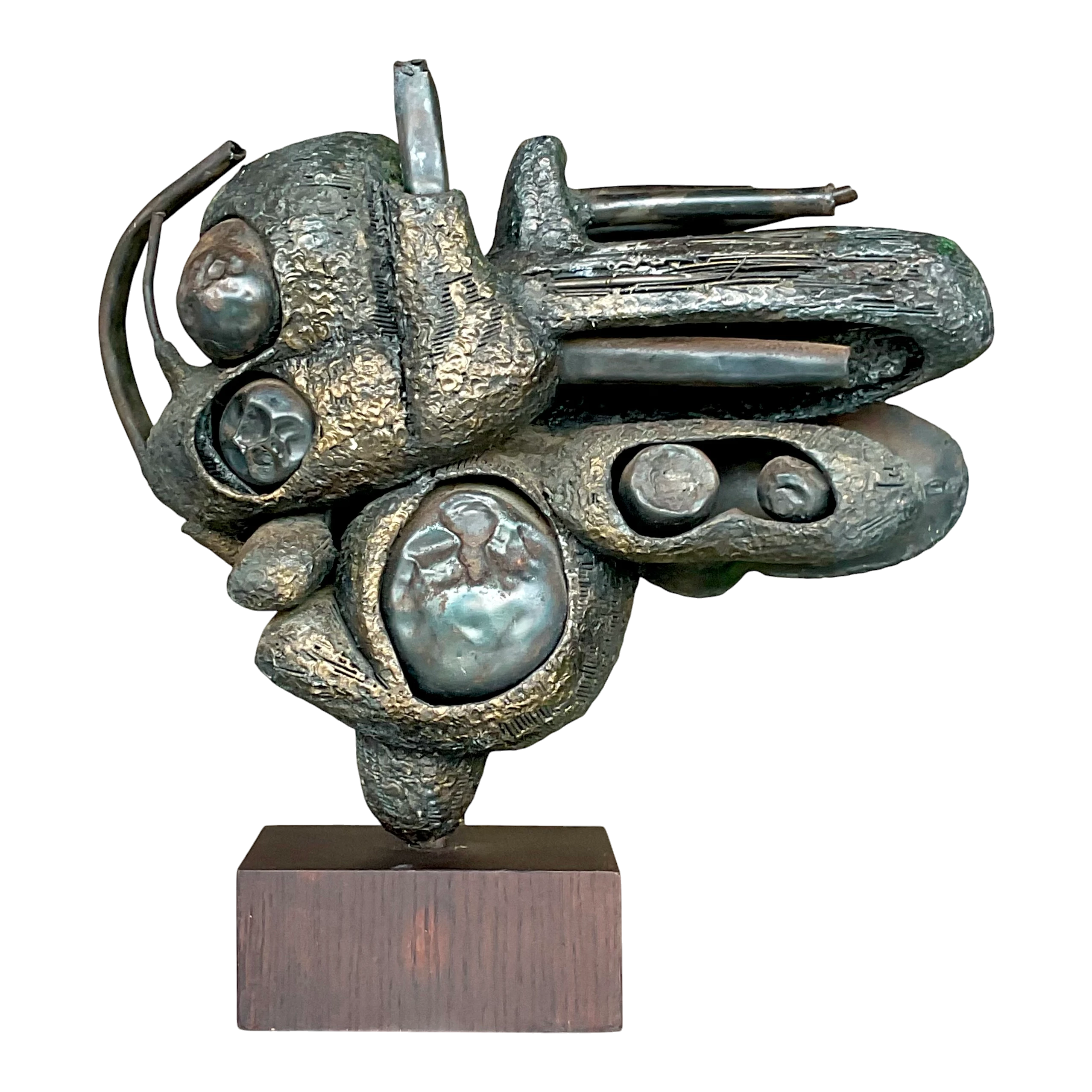 Vintage Boho Rudolph Seno Abstract Bronze Sculpture