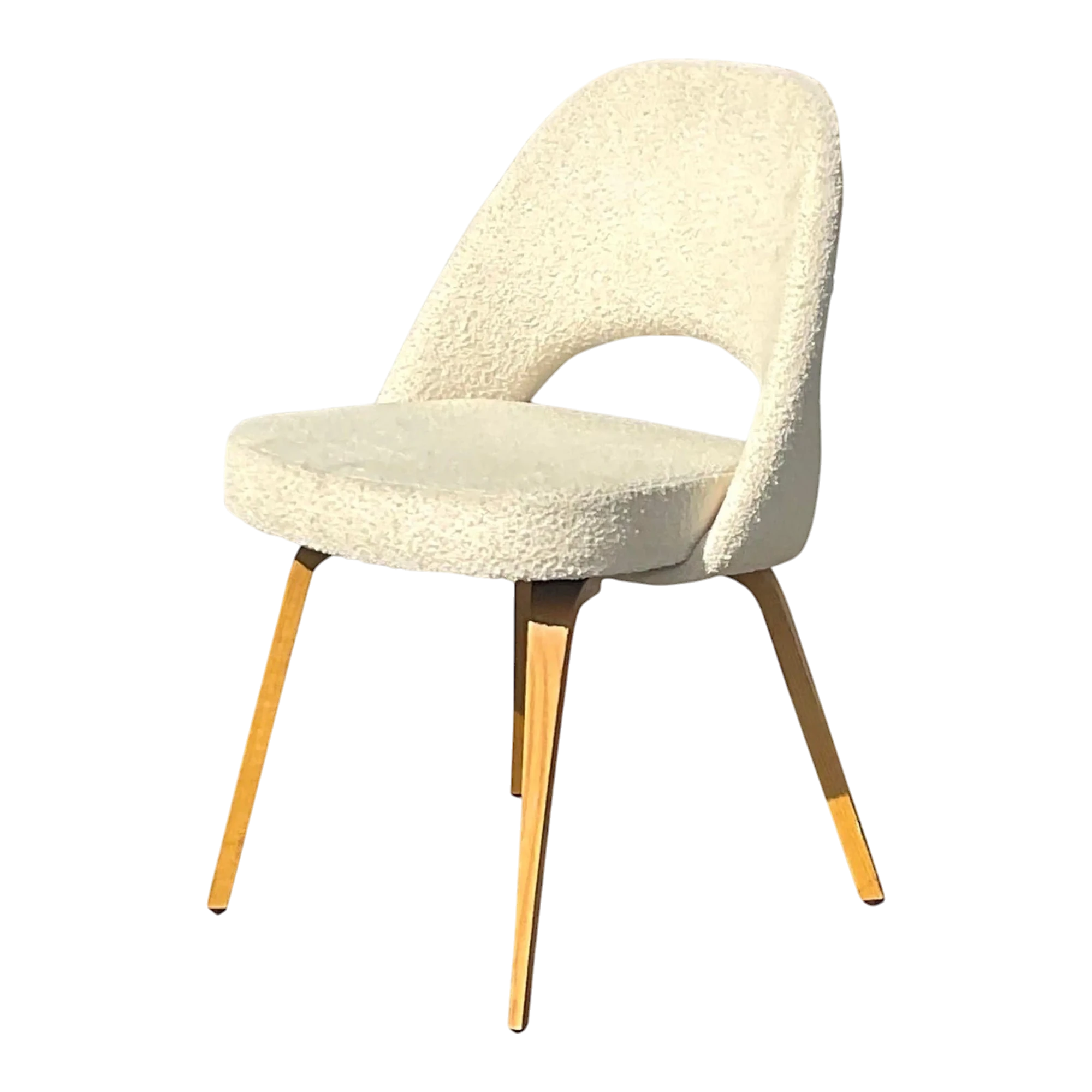 Vintage Boho Saarinen for Knoll Executive Armless Boucle Chair
