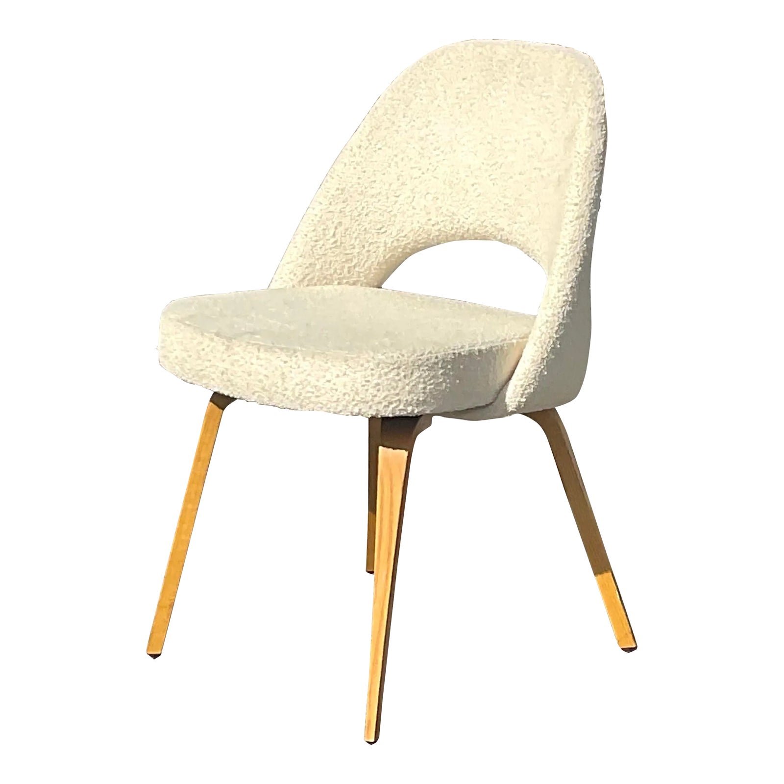 Vintage Boho Saarinen for Knoll Executive Armless Boucle Chair