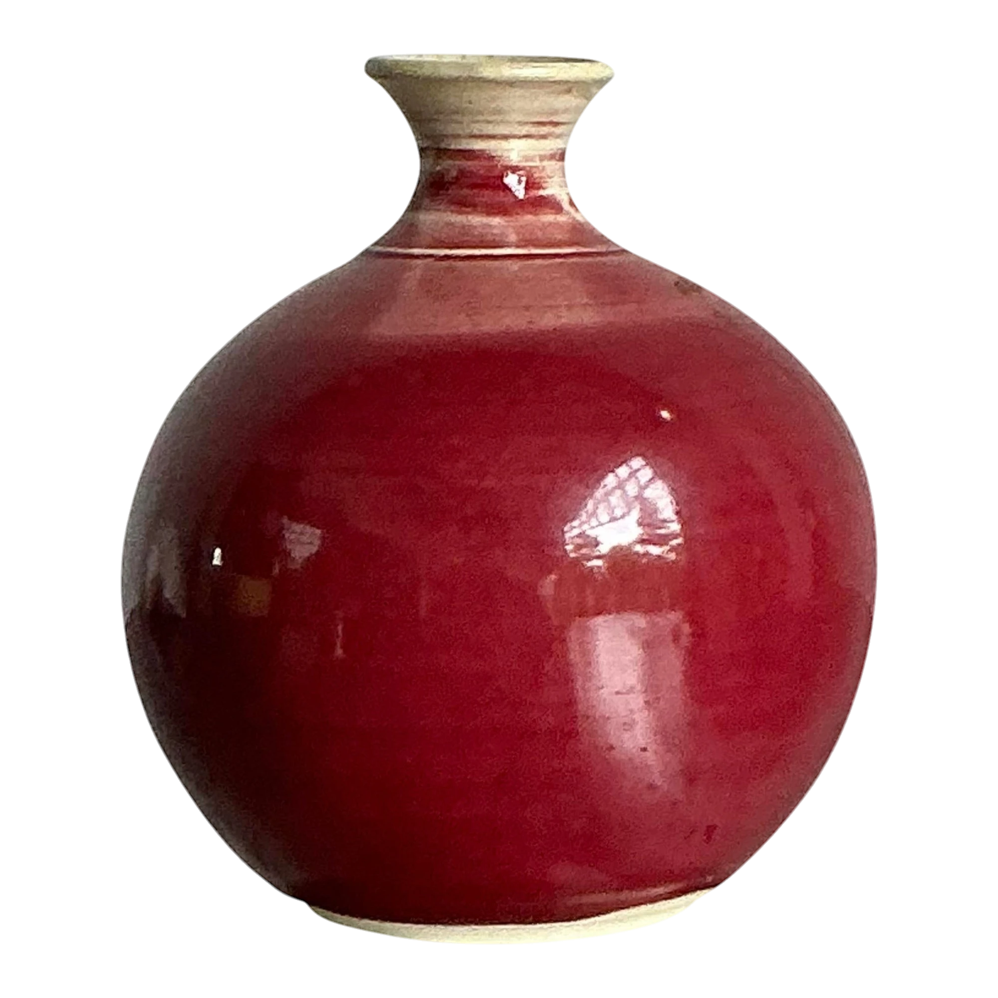 Vintage Boho Sang De Bouf Glazed Ceramic Vase